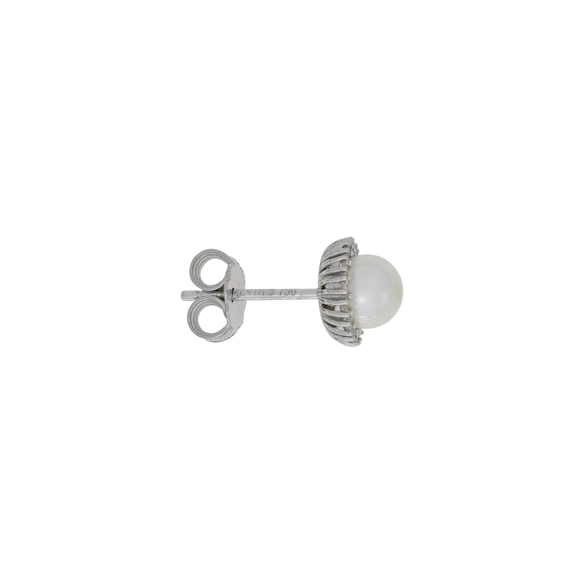 Topos en oro blanco de 18 Kilates, con perlas centrales de 5 mm de ancho aprox y decoración en zircones