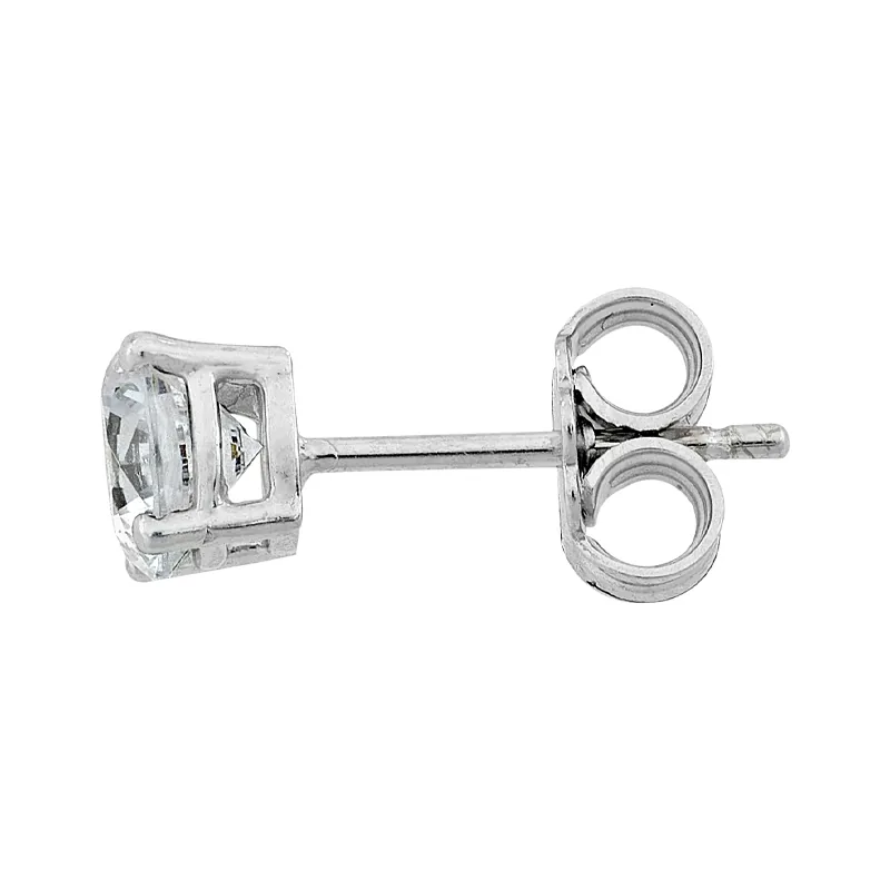 Topos studs en oro blanco de 18 Kilates, con 2 zircones centrales