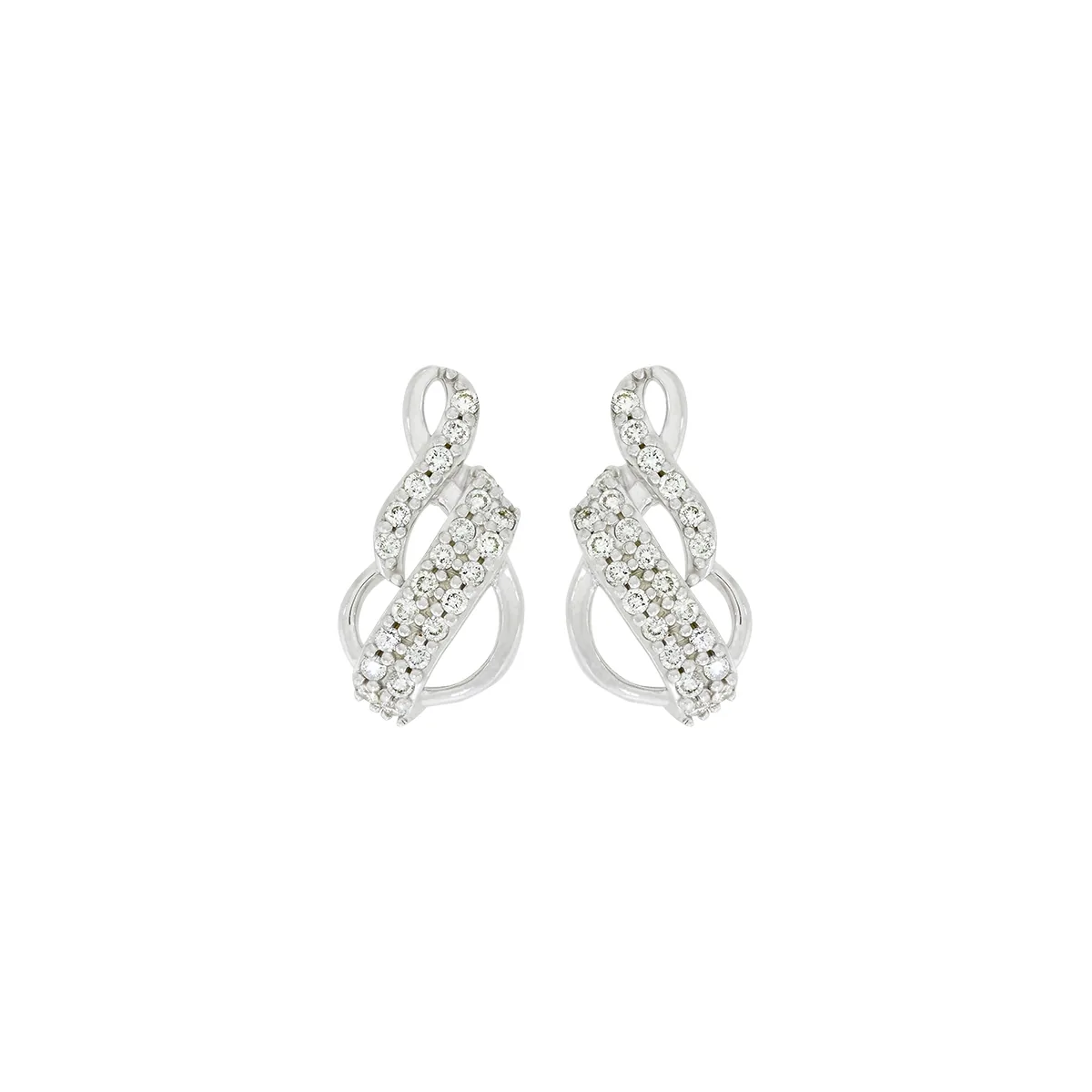 Topos en oro blanco de 18 Kilates, Franja, con diamantes de 0.24 Ct