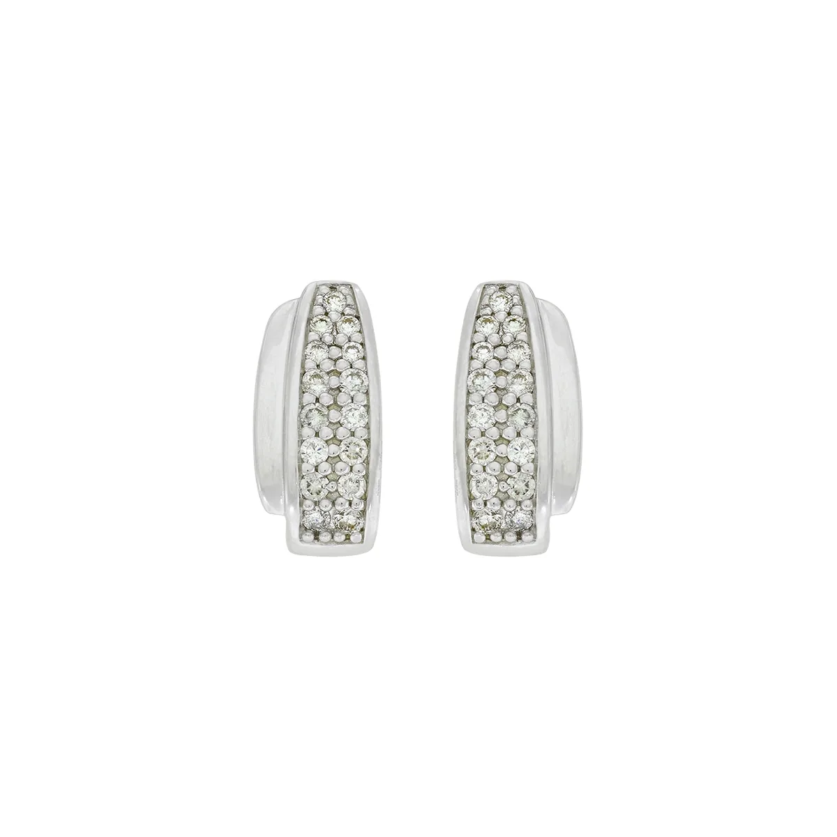 Topos en oro blanco de 18 Kilates, Barra, con diamantes de 0.23 Ct