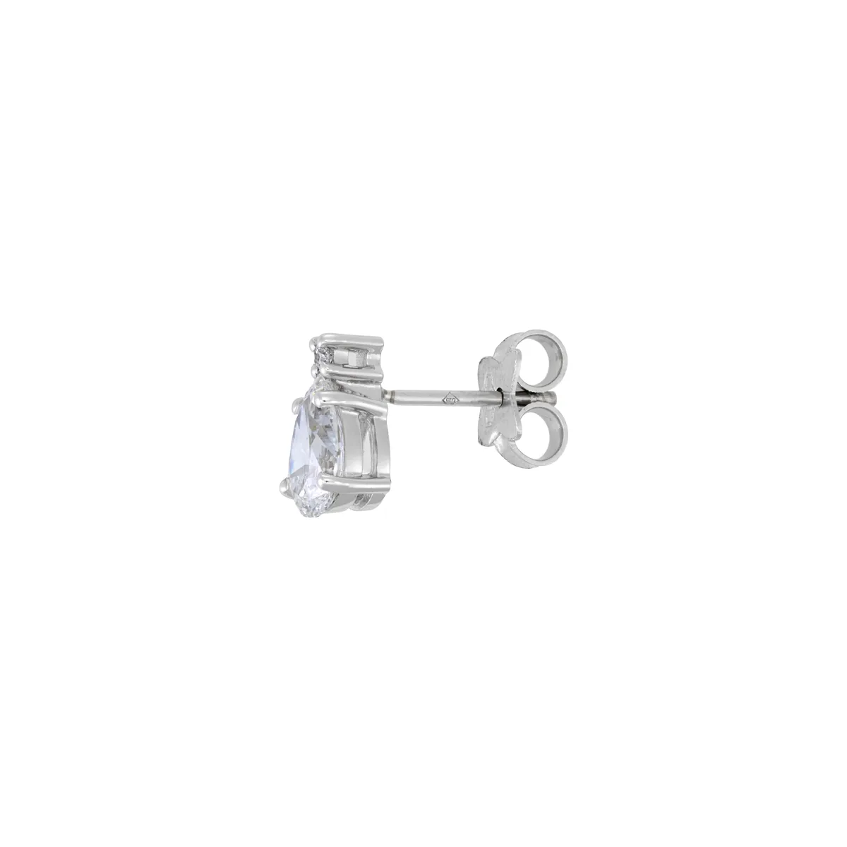 Topos en oro blanco de 18 Kilates, Uñas+decoración, con 2 diamante de laboratorio centrales de 1.25 Ct y decoración en diamante de laboratorio de 0.03 Ct