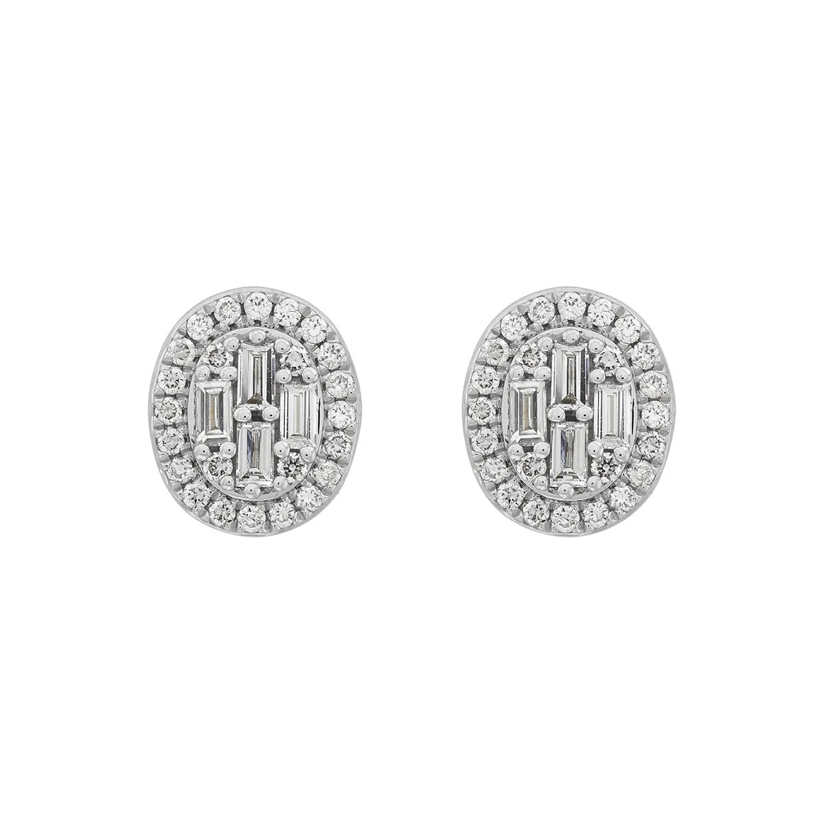 Topos en oro blanco de 18 Kilates, Uñas+decoración, con diamante de laboratorio de 0.40 Ct
