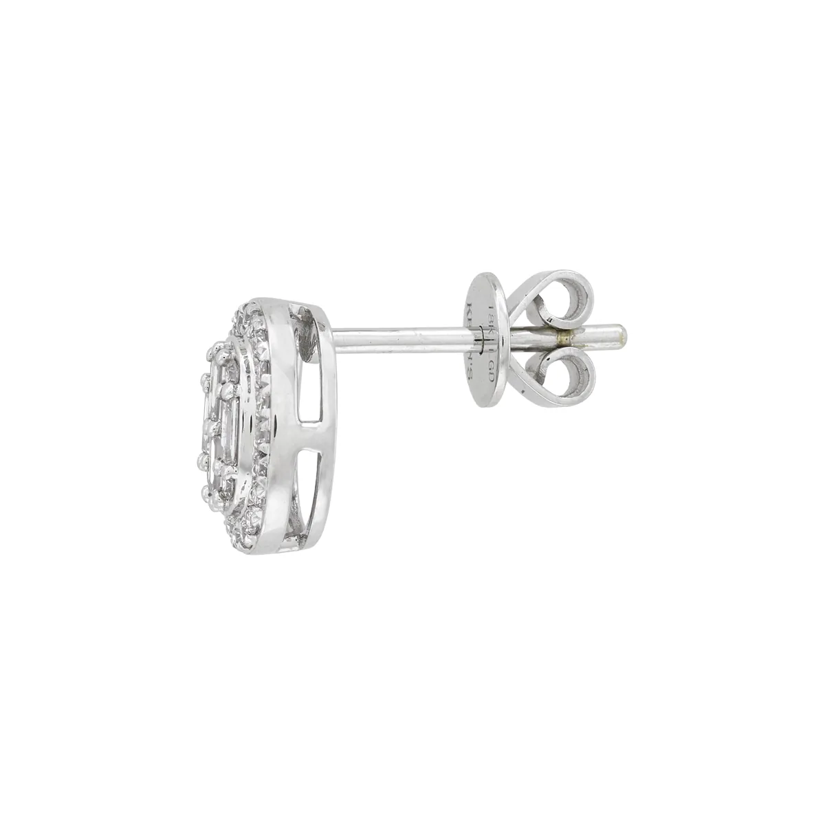 Topos en oro blanco de 18 Kilates, Uñas+decoración, con diamante de laboratorio de 0.40 Ct
