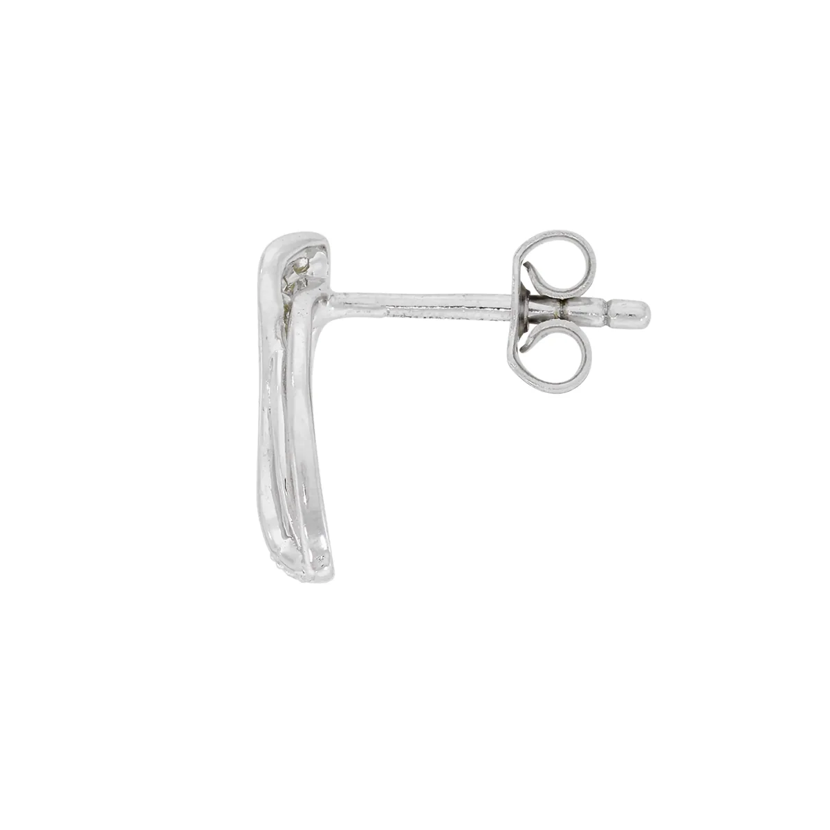 Topos en oro blanco de 18 Kilates, Hoja, con diamantes de 0.10 Ct