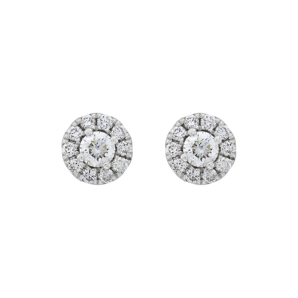 Topos en oro blanco de 18 Kilates, Uñas+decoración, con 2 diamante de laboratorio centrales de 0.26 Ct y decoración en diamante de laboratorio de 0.23 Ct