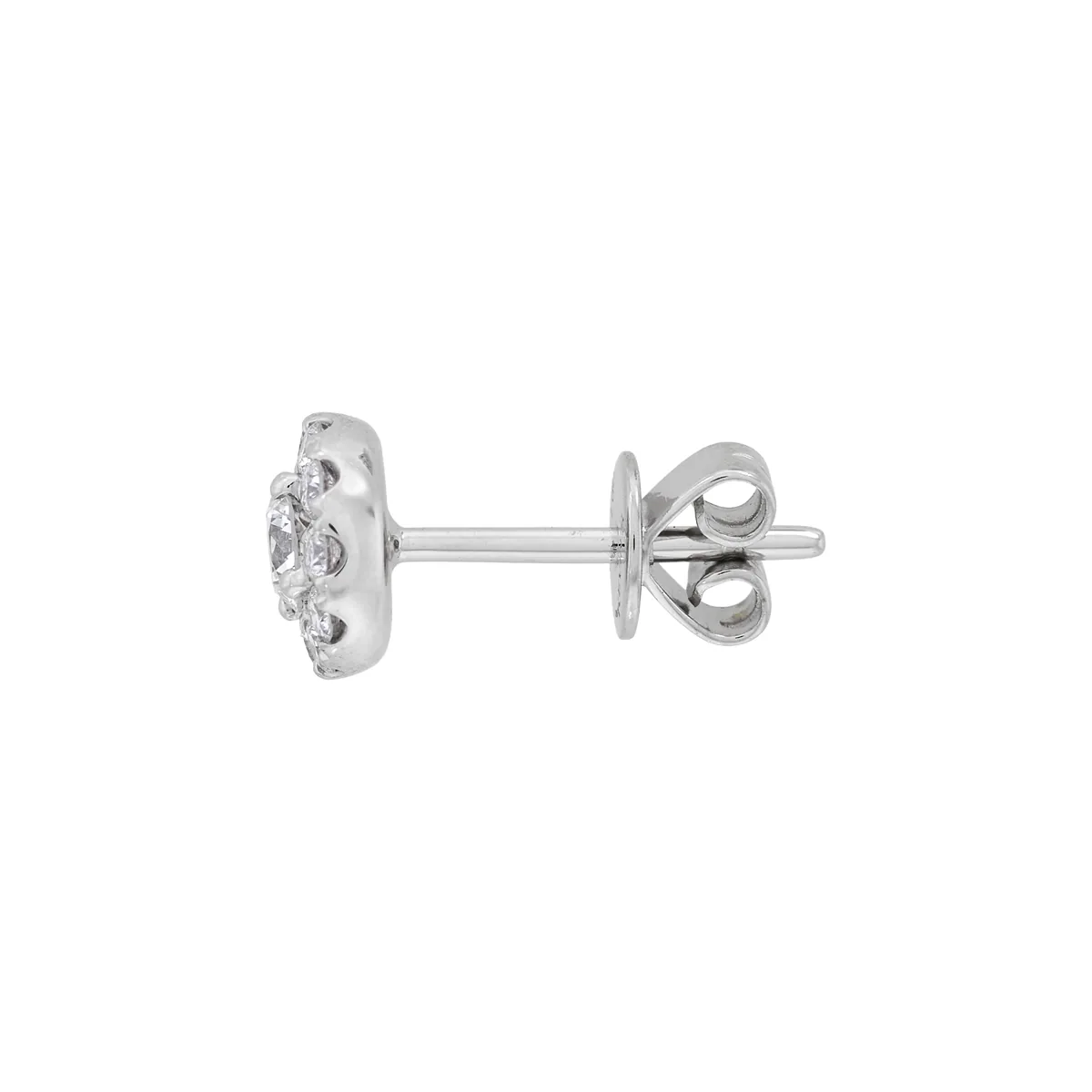 Topos en oro blanco de 18 Kilates, Uñas+decoración, con 2 diamante de laboratorio centrales de 0.26 Ct y decoración en diamante de laboratorio de 0.23 Ct