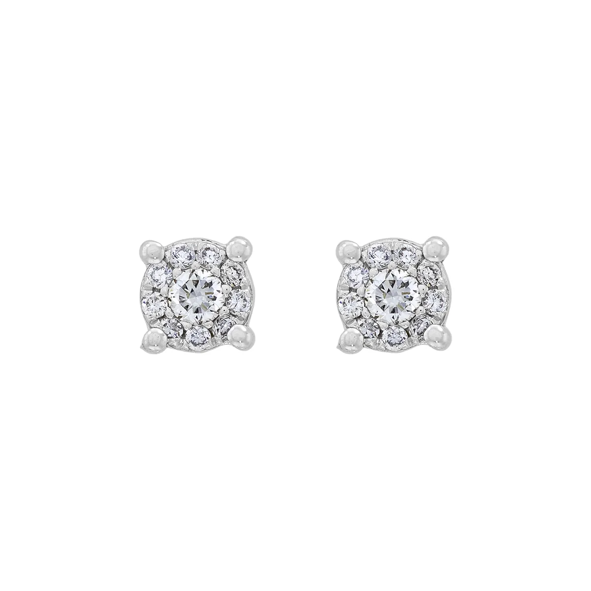 Topos en oro blanco de 18 Kilates, Uñas+decoración, con diamante de laboratorio de 0.21 Ct