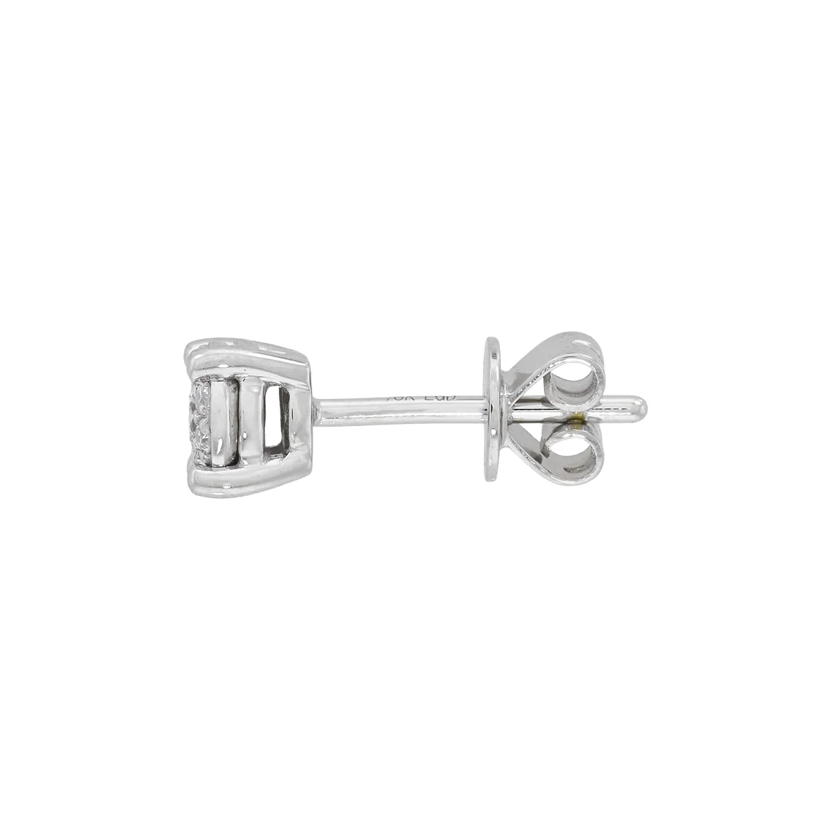 Topos en oro blanco de 18 Kilates, Uñas+decoración, con diamante de laboratorio de 0.21 Ct