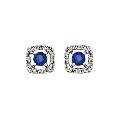 Topos en oro blanco de 18 Kilates, Uñas+decoración, con 2 zafiros centrales de 0.15 Ct y decoración en diamantes de 0.10 Ct