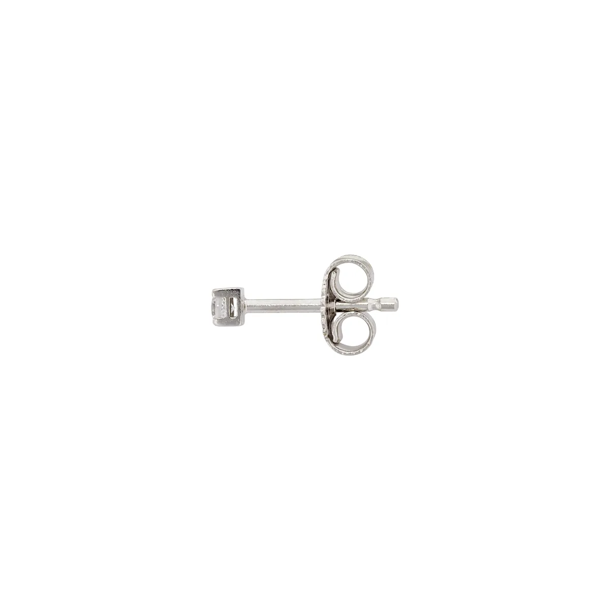 Topos studs en oro blanco de 18 Kilates, con 2 zircones centrales, 2 mm. de ancho
