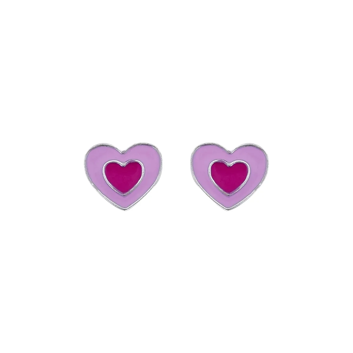 Topos de corazón en plata Ley 925, esmaltado - Coleccion Sueños