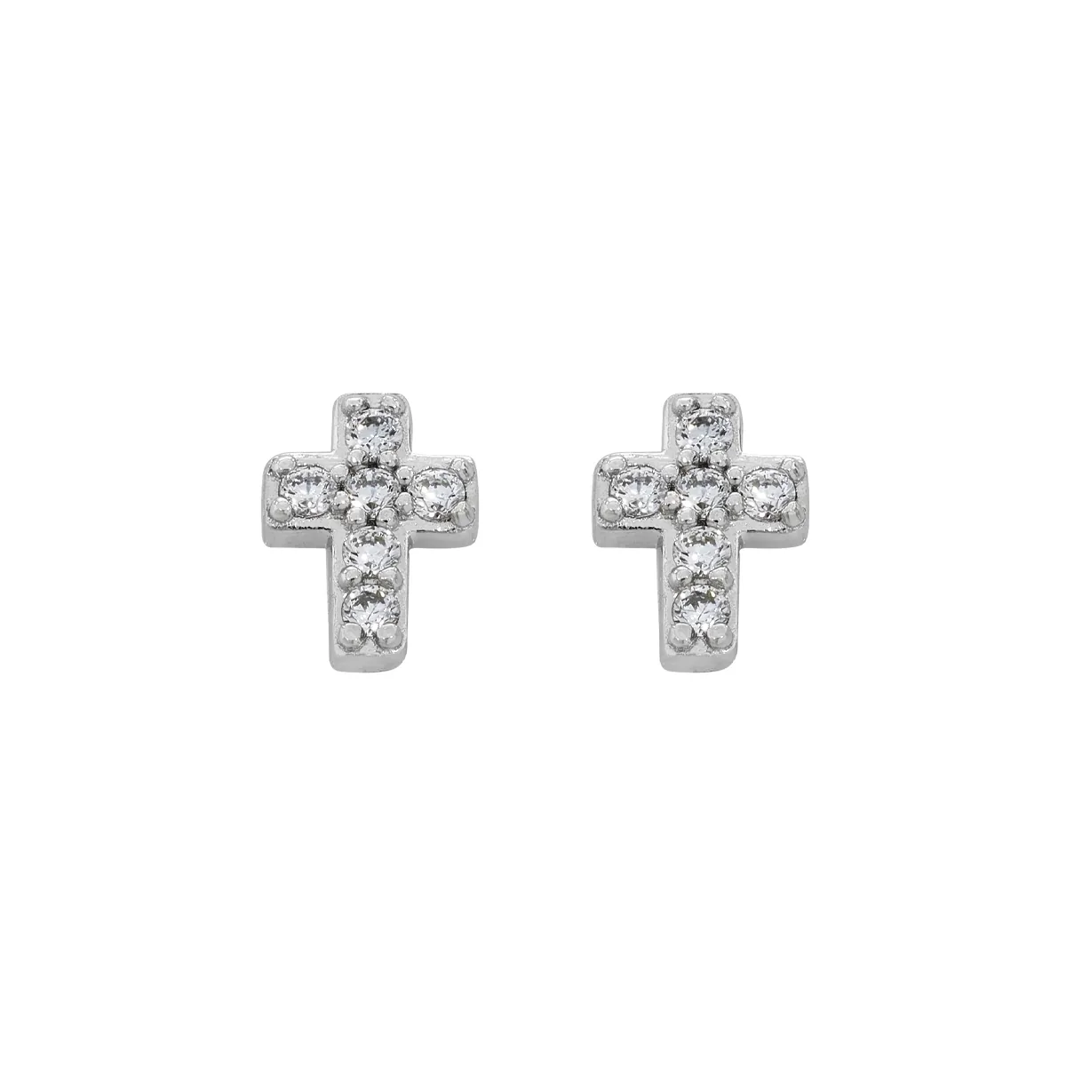 Topos en plata Ley 925, Cruz, con cristales, de la coleccion Sueños
