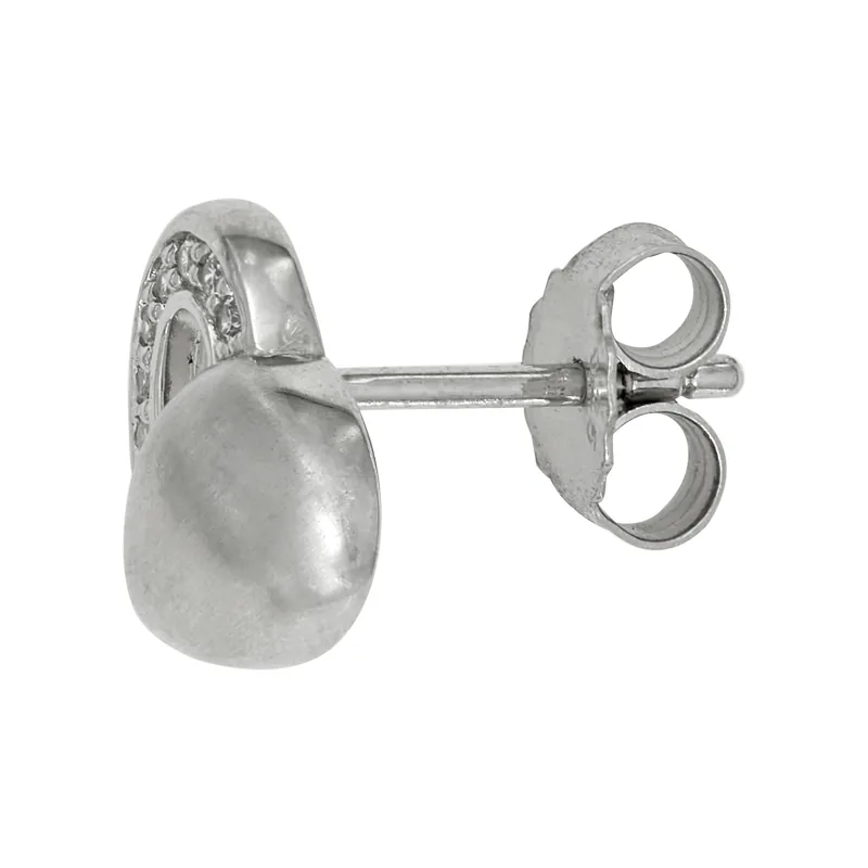Topos de corazón en plata Ley 925, con cristales - Coleccion Sueños