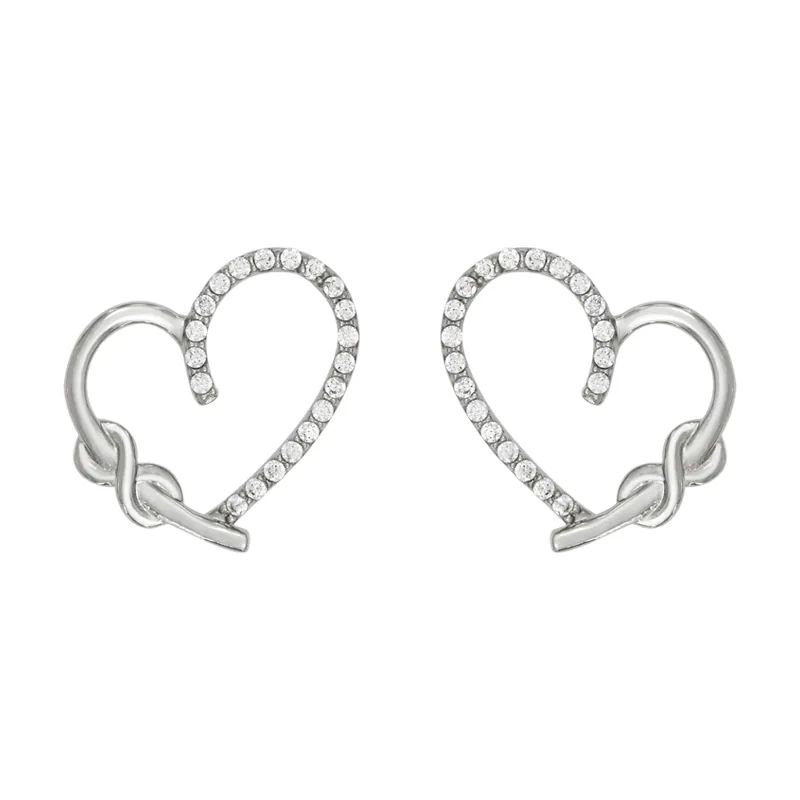 Topos en plata Ley 925, Corazon, con cristales, de la coleccion Sueños