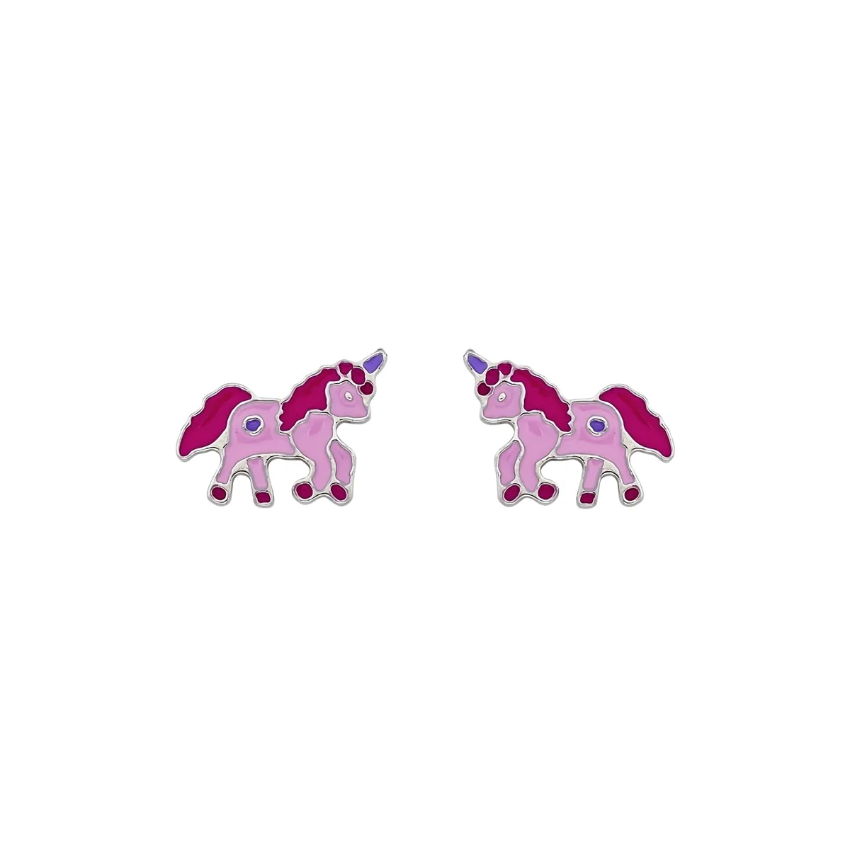 Topos de unicornio en plata Ley 925, esmaltados - Colección Sueños