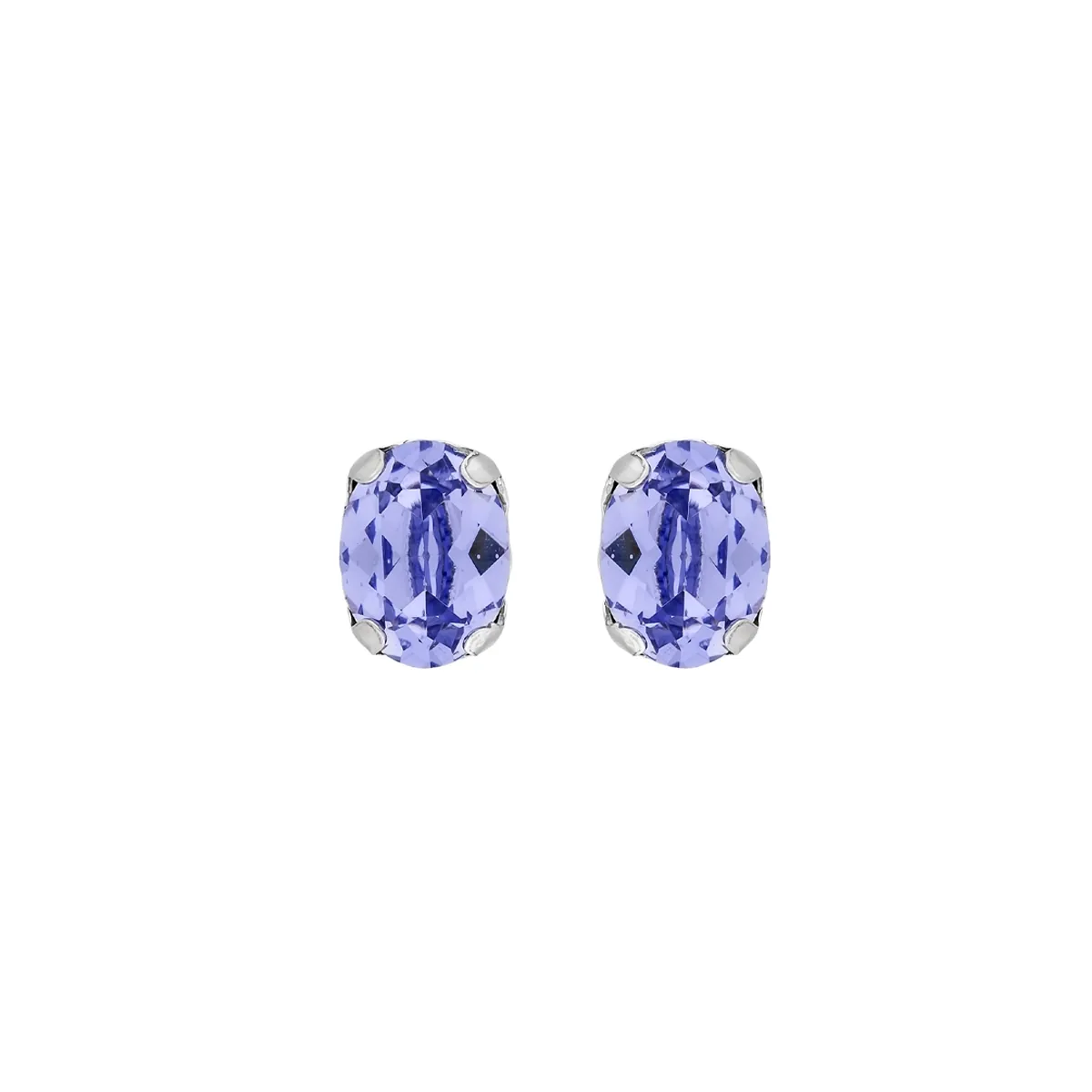 Topos studs en plata Ley 925, con 2 cristales centrales, 8 mm. de ancho, de la coleccion Sueños