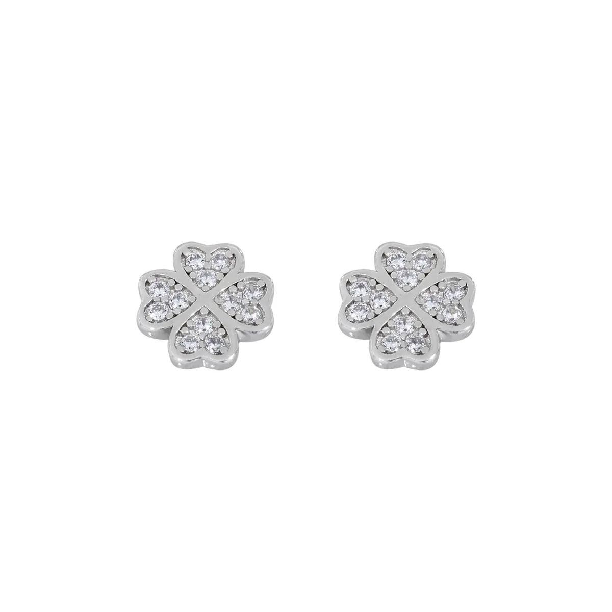 Topos en plata Ley 925, Flores, con cristales, 7.50 mm. de ancho, de la coleccion Sueños