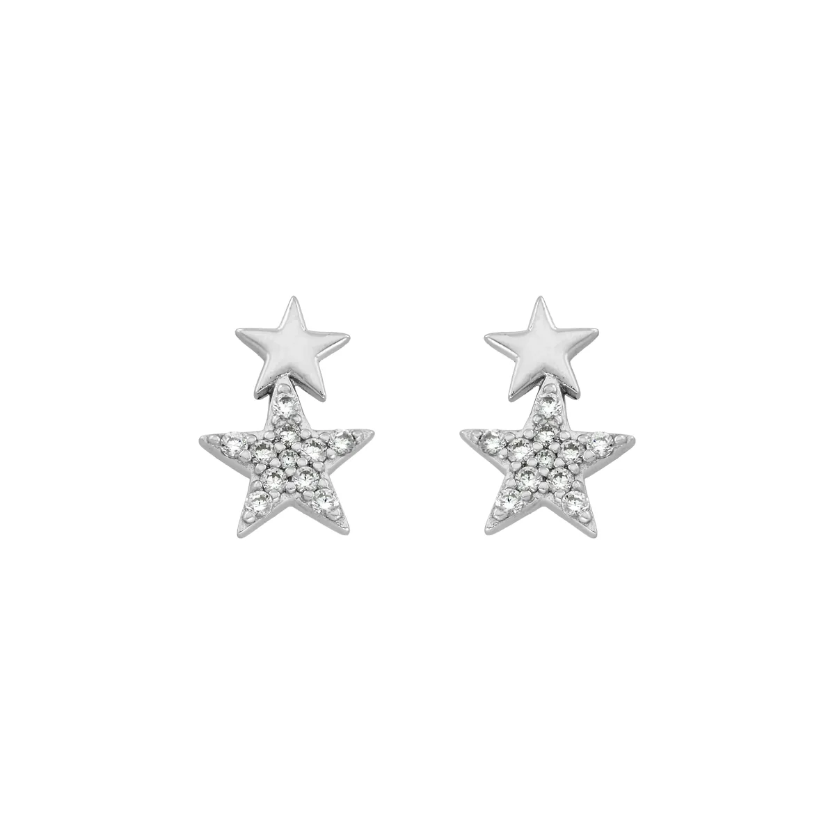 Topos en plata Ley 925, Estrella, con cristales, de la coleccion Sueños