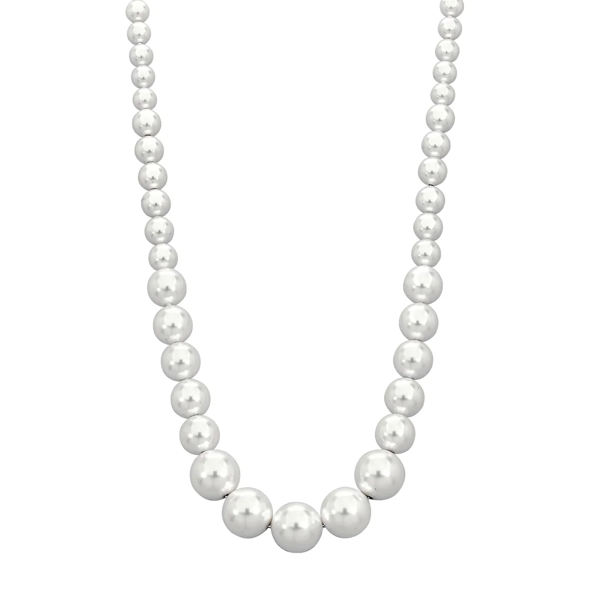 Collar en plata Ley 925, con perla sinteticas, 45 cm. de largo, 4 mm. de ancho, de la coleccion Sueños