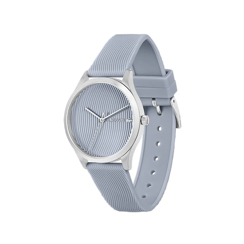 Reloj Lacoste analogo, para Dama, tablero redondo, estilo sin numeros, pulso silicona