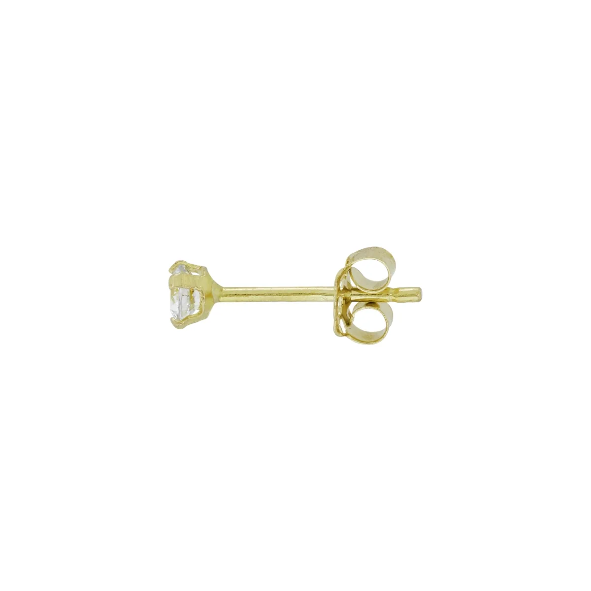Topos studs en oro amarillo de 18 Kilates, con 2 zircones centrales