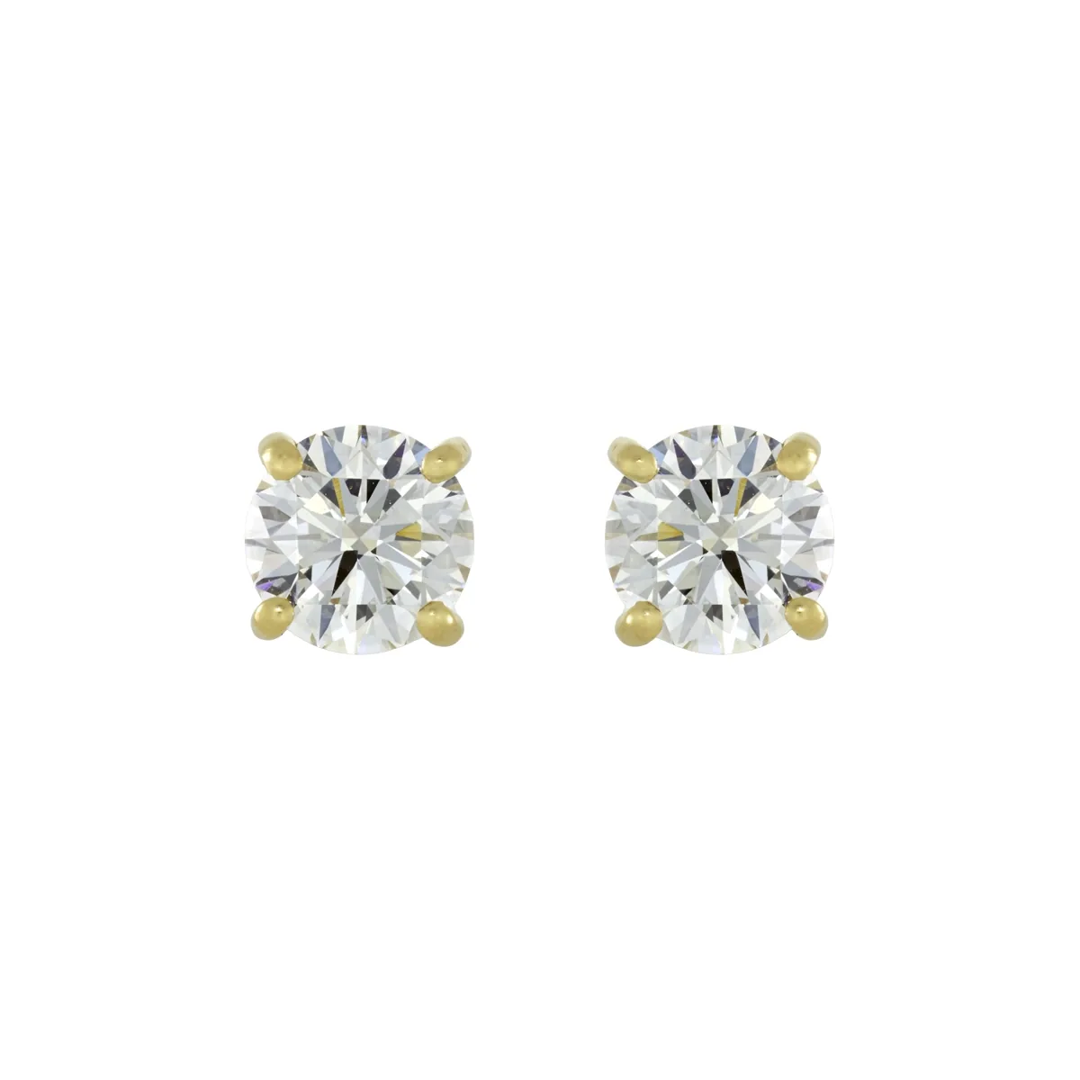 Topos studs en oro amarillo de 18 Kilates, con 2 diamante de laboratorio centrales de 2.00 Ct