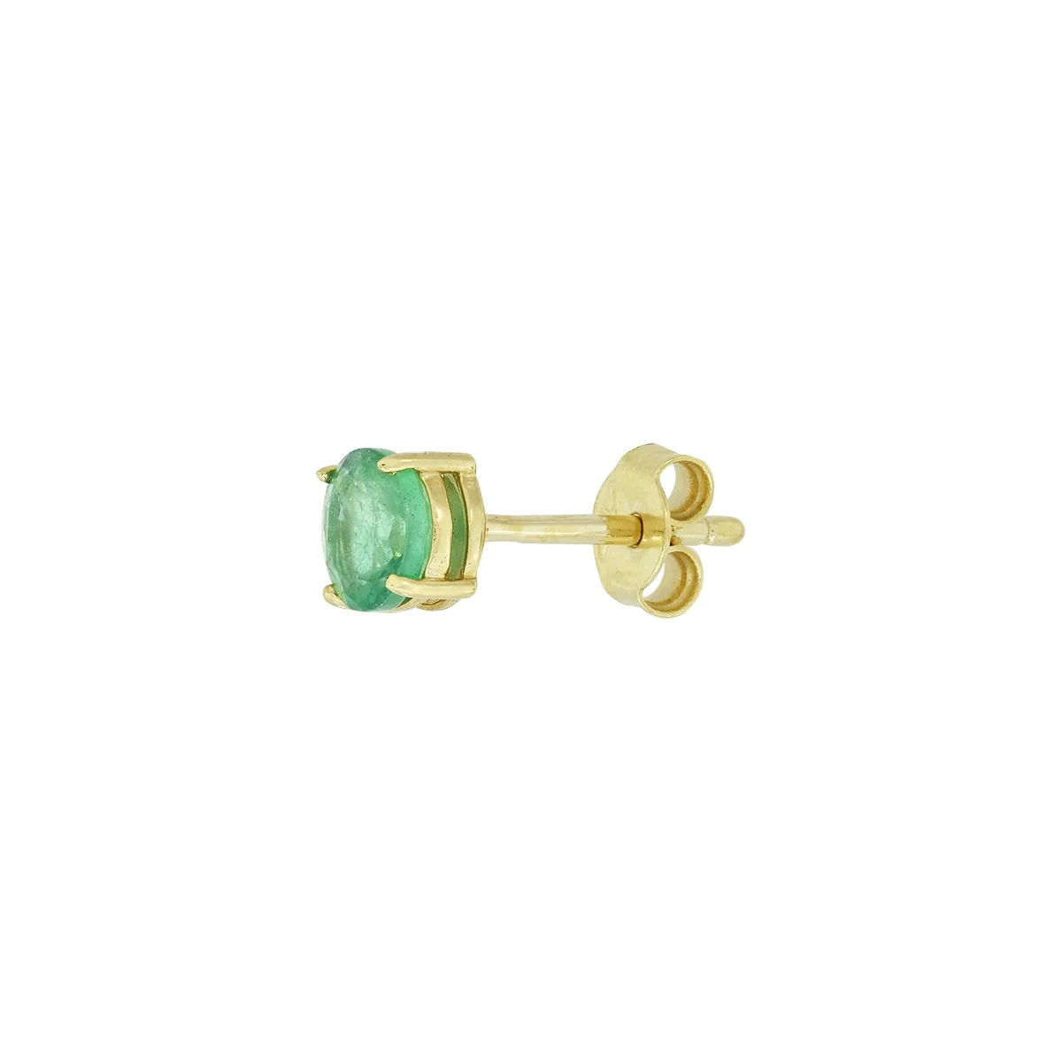 Topos studs en oro amarillo de 18 Kilates, con 2 esmeraldas centrales de 0.90 Ct