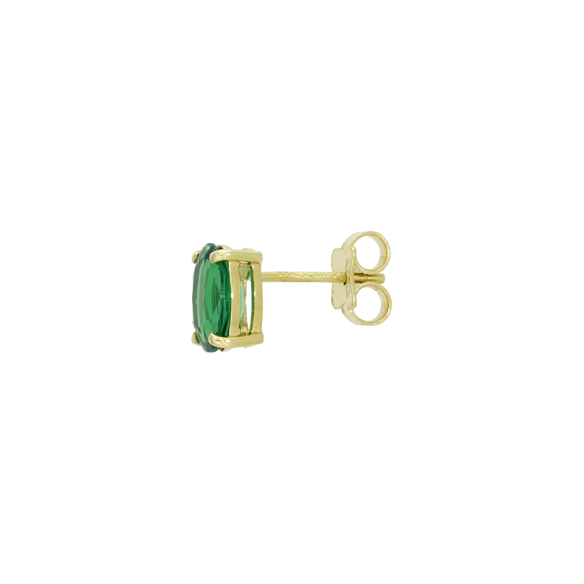 Topos studs en oro amarillo de 18 Kilates, con 2 esmeralda laboratorios centrales de 1.60 Ct