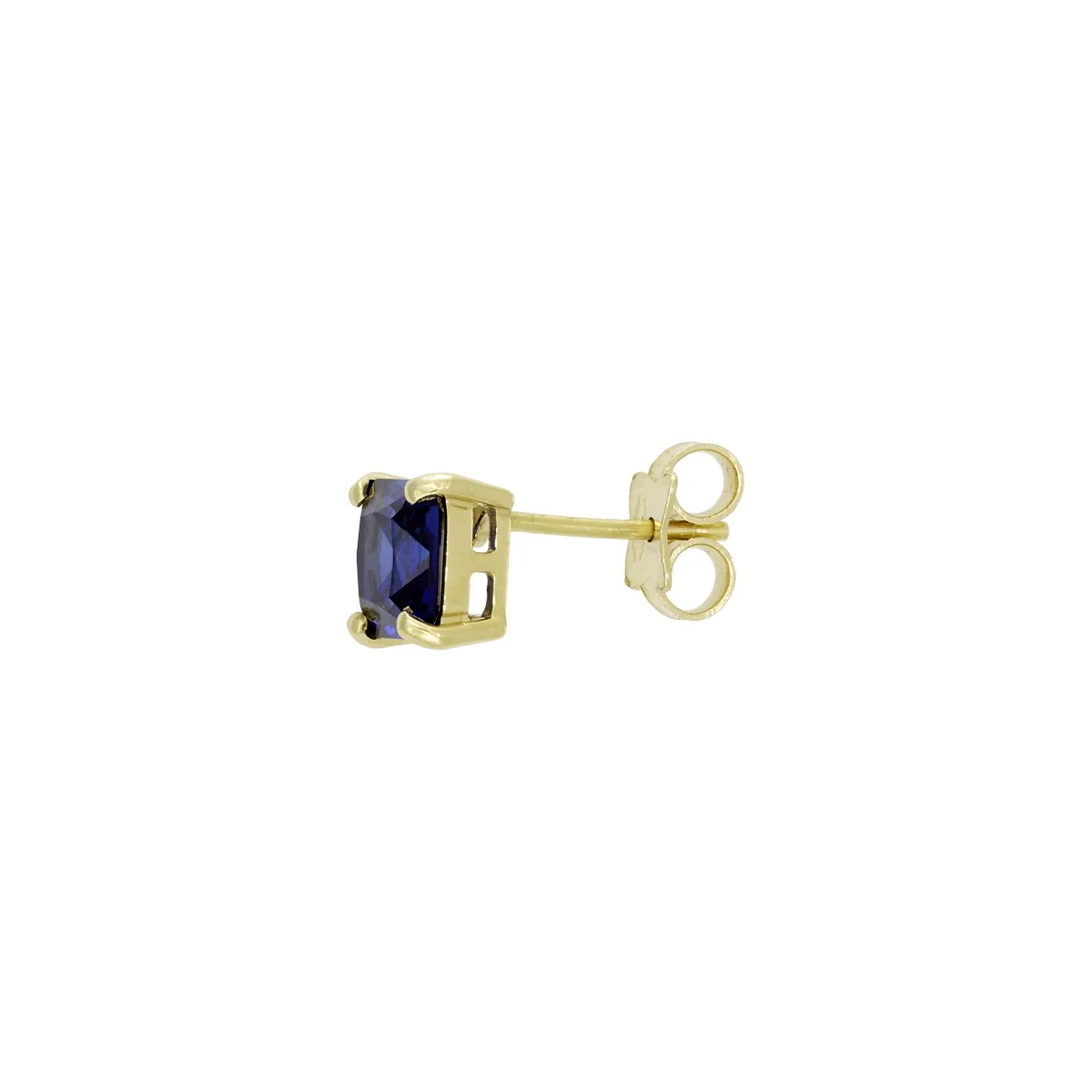 Topos studs en oro amarillo de 18 Kilates, con 2 zafiro laboratorios centrales de 2.40 Ct