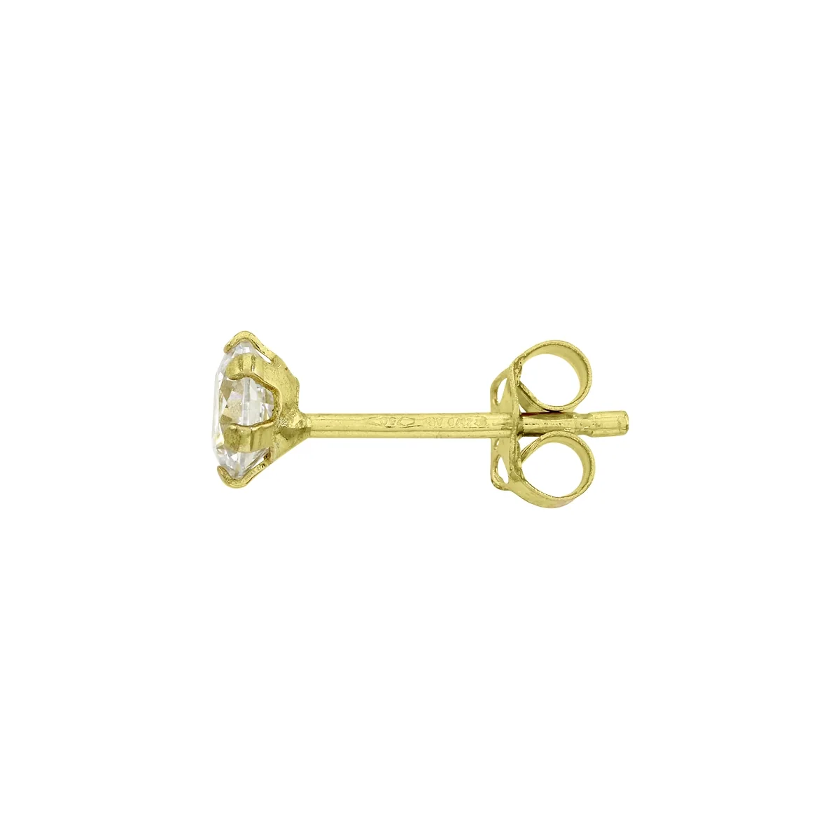 Topos studs en oro amarillo de 18 Kilates, con 2 zircones centrales