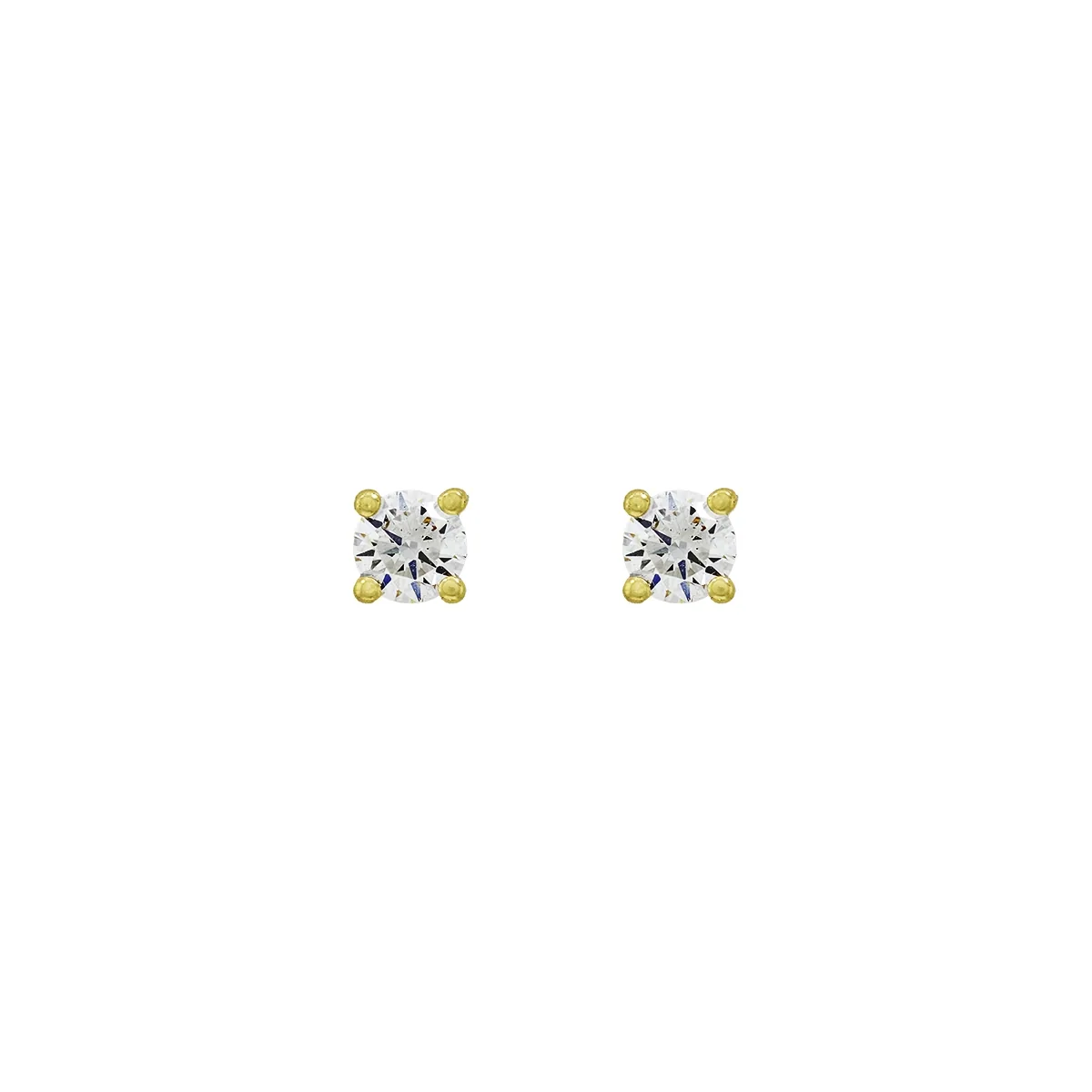 Topos studs en oro amarillo de 18 Kilates, con 2 diamante de laboratorio centrales de 0.20 Ct