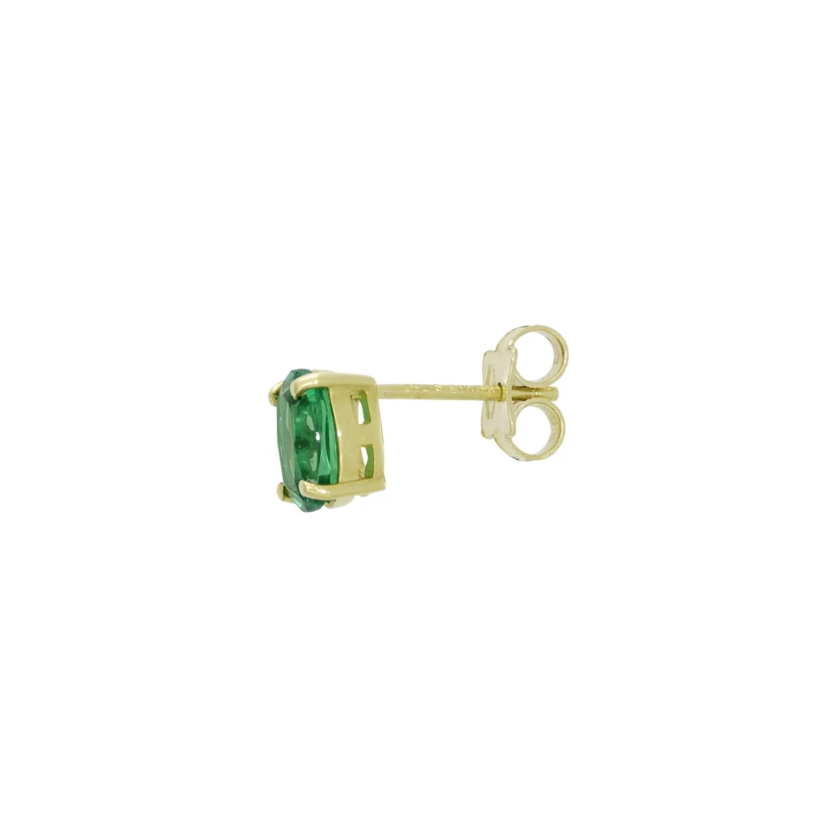 Topos studs en oro amarillo de 18 Kilates, con 2 esmeralda laboratorios centrales de 1.25 Ct