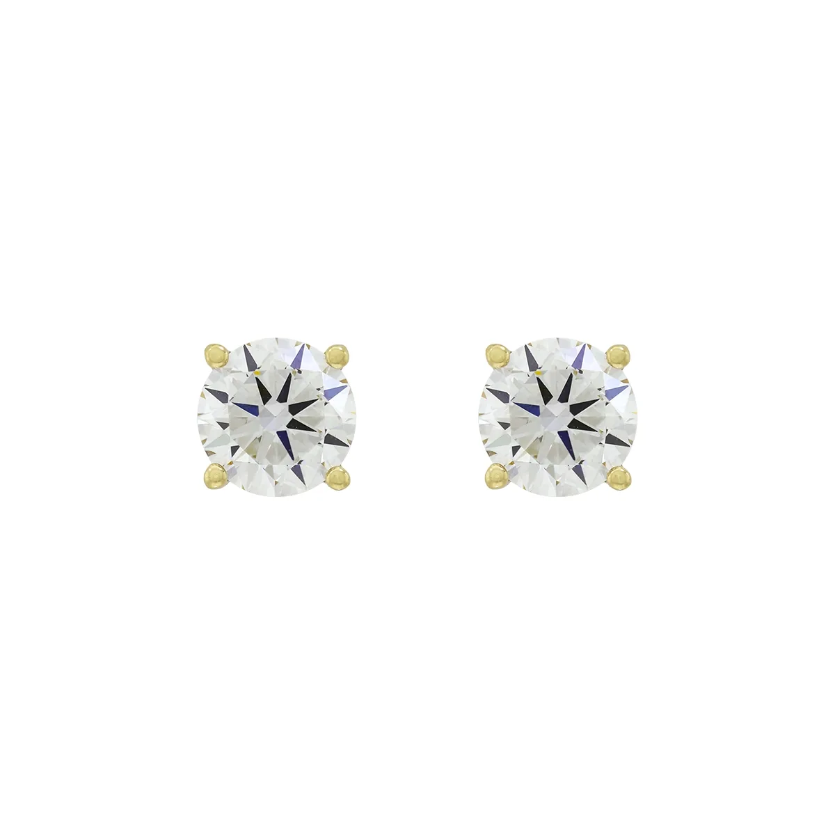 Topos studs en oro amarillo de 18 Kilates, con 2 diamante de laboratorio centrales de 2.00 Ct