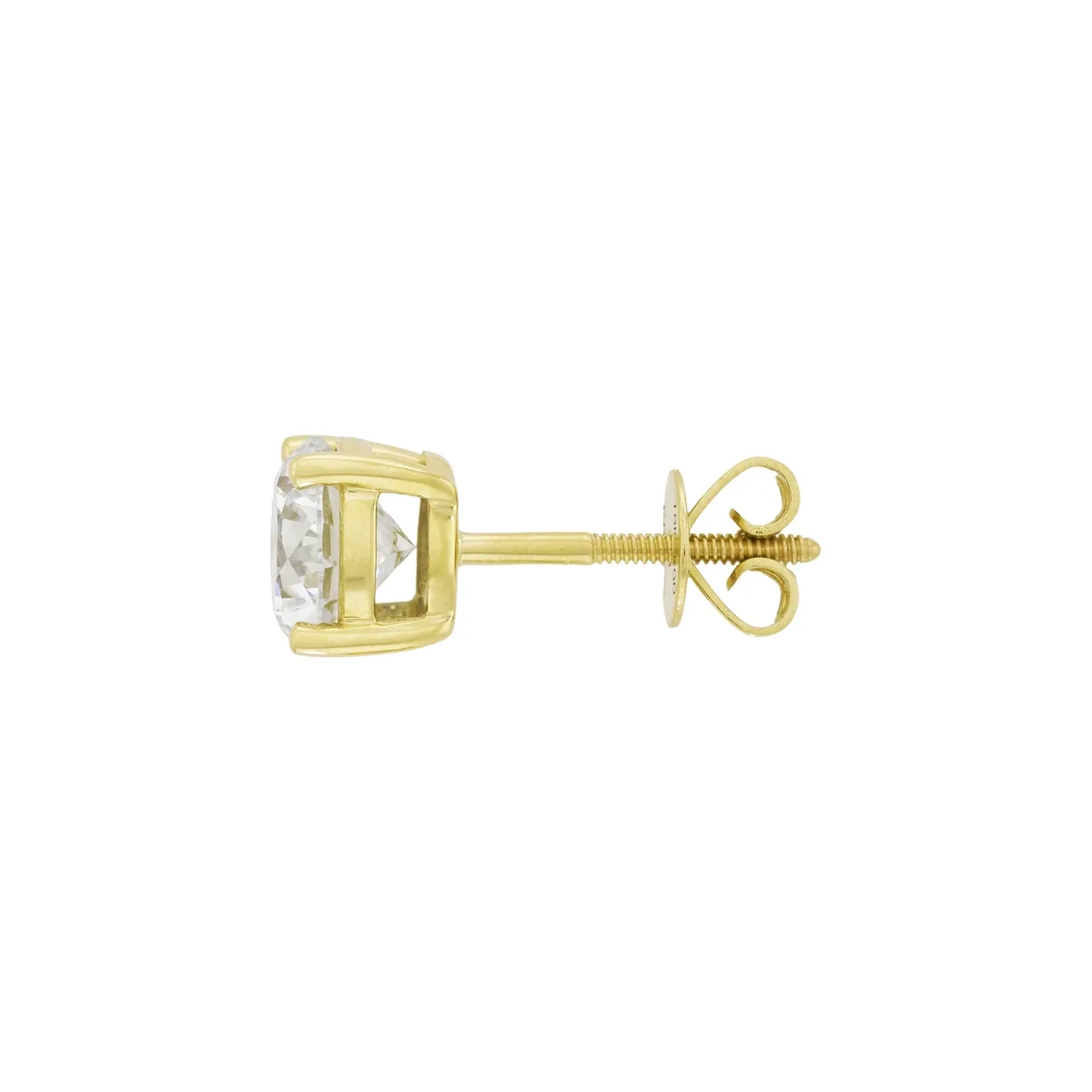 Topos studs en oro amarillo de 18 Kilates, con 2 diamante de laboratorio centrales de 2.00 Ct