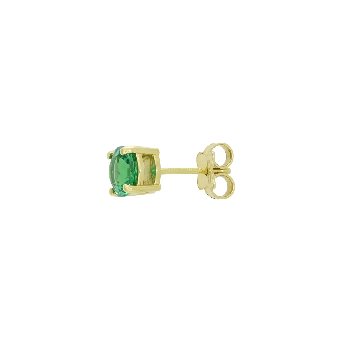 Topos studs en oro amarillo de 18 Kilates, con 2 esmeralda laboratorios centrales de 1.25 Ct