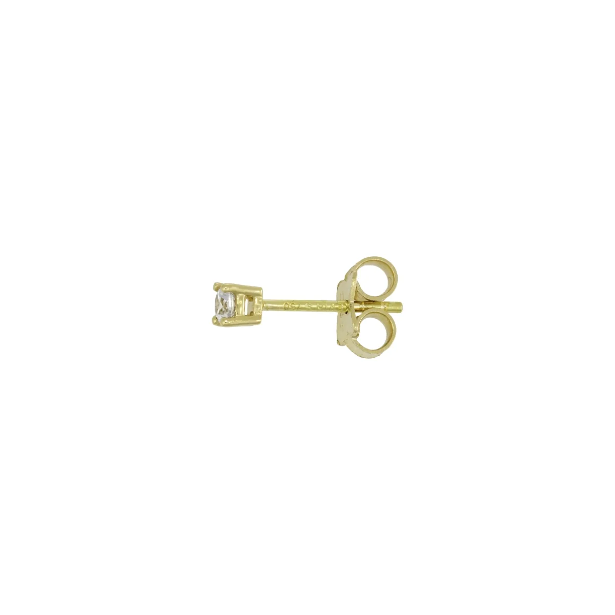 Topos studs en oro amarillo de 18 Kilates, con 2 zircones centrales