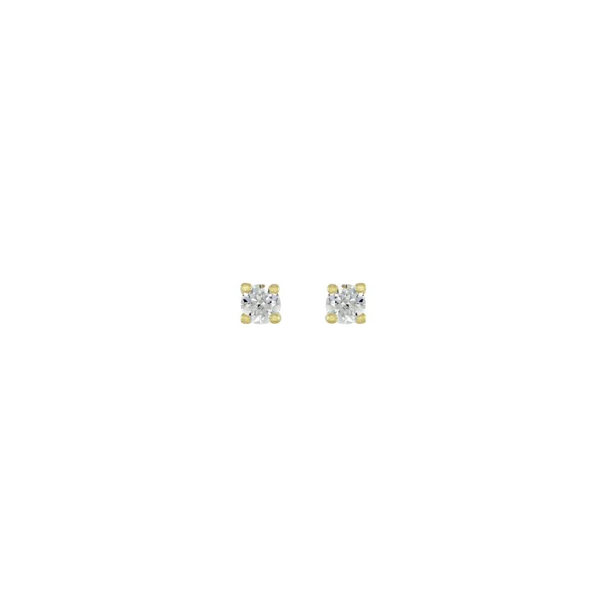 Topos studs en oro amarillo de 18 Kilates, con 2 zircones centrales