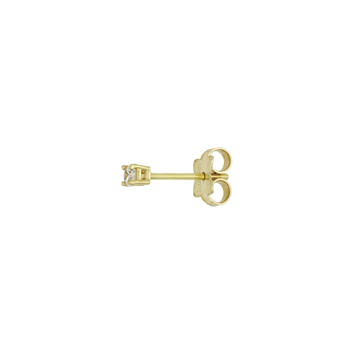 Topos studs en oro amarillo de 18 Kilates, con 2 zircones centrales