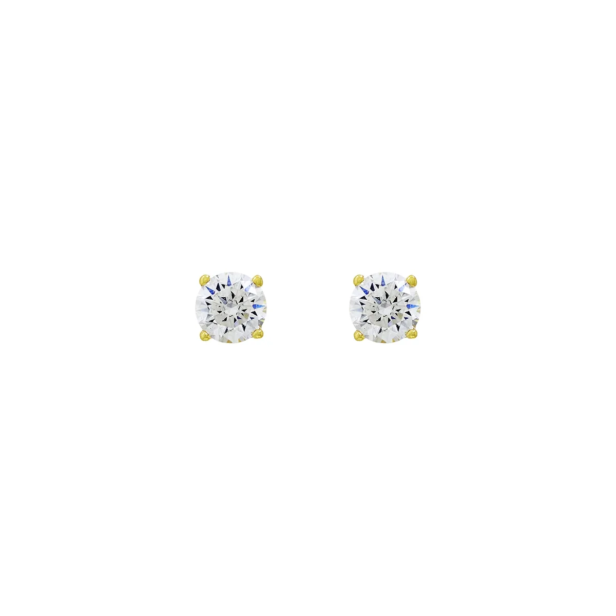 Topos studs en oro amarillo de 18 Kilates, con zircones
