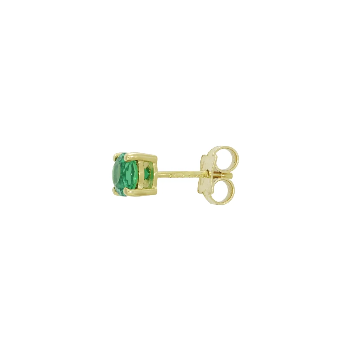 Topos studs en oro amarillo de 18 Kilates, con 2 esmeralda laboratorios centrales de 0.60 Ct