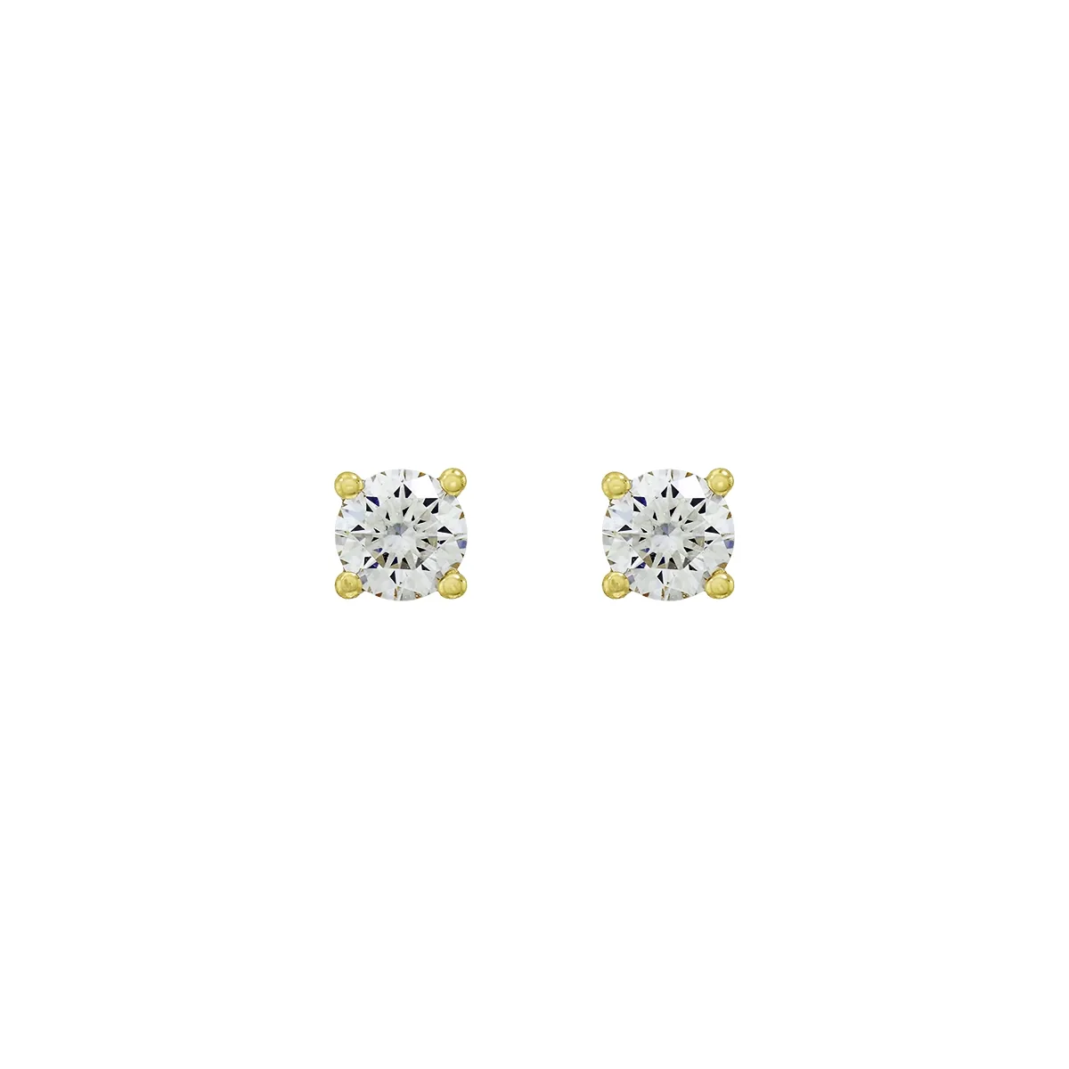 Topos studs en oro amarillo de 18 Kilates, con 2 diamante de laboratorio centrales de 0.40 Ct