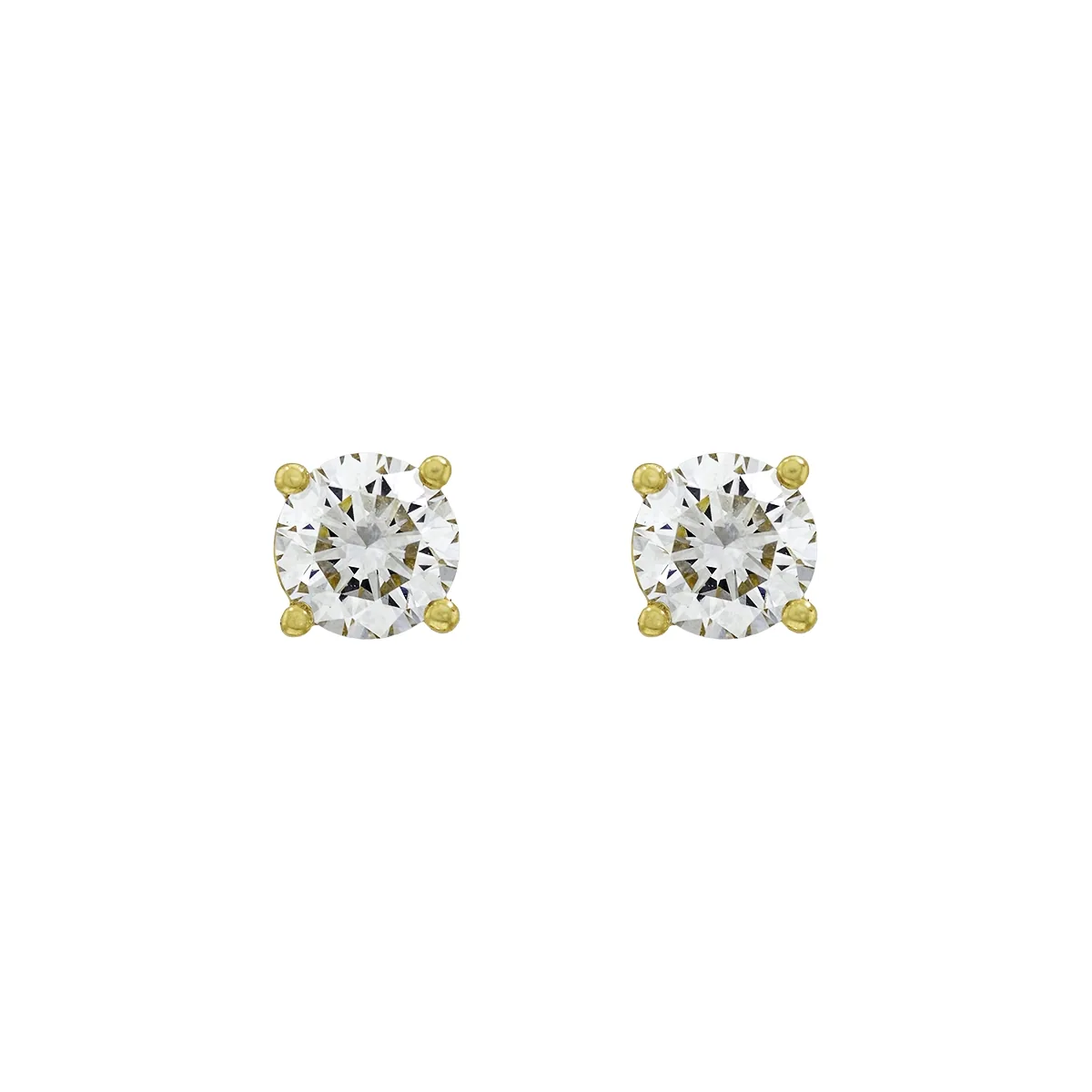 Topos studs en oro amarillo de 18 Kilates, con 2 diamante de laboratorio centrales de 1.00 Ct