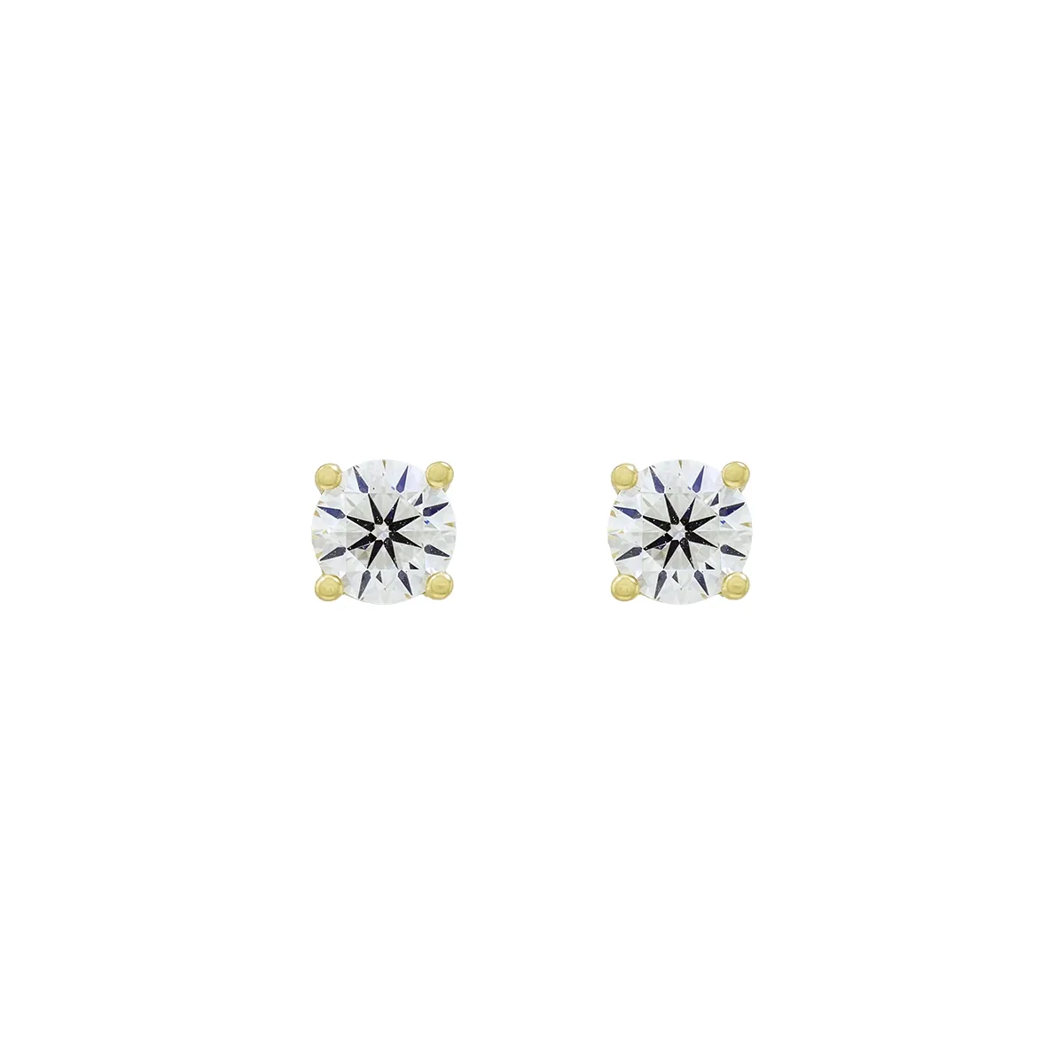 Topos studs en oro amarillo de 18 Kilates, con 2 diamante de laboratorio centrales de 0.60 Ct