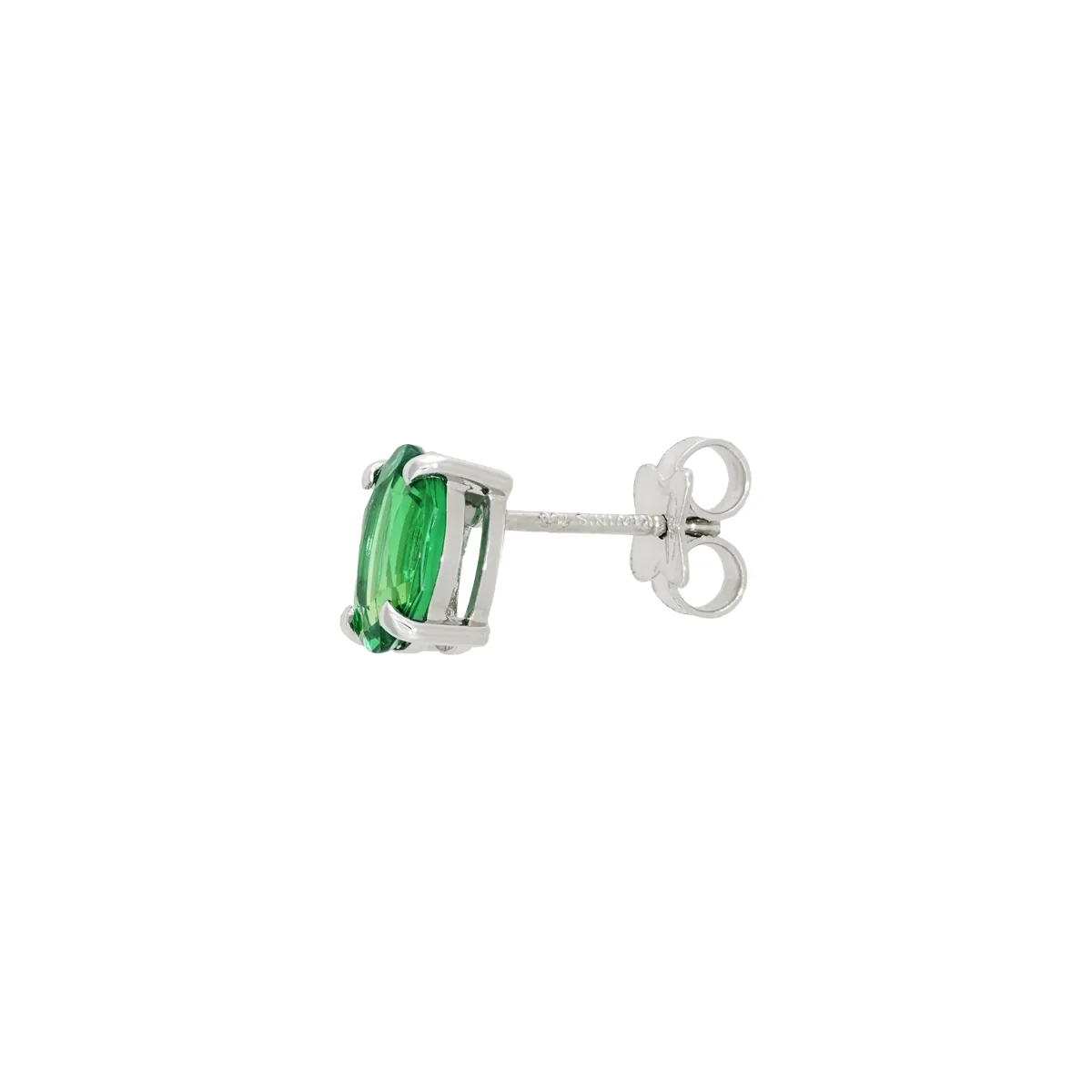 Topos studs en oro blanco de 18 Kilates, con 2 esmeralda laboratorios centrales de 1.85 Ct