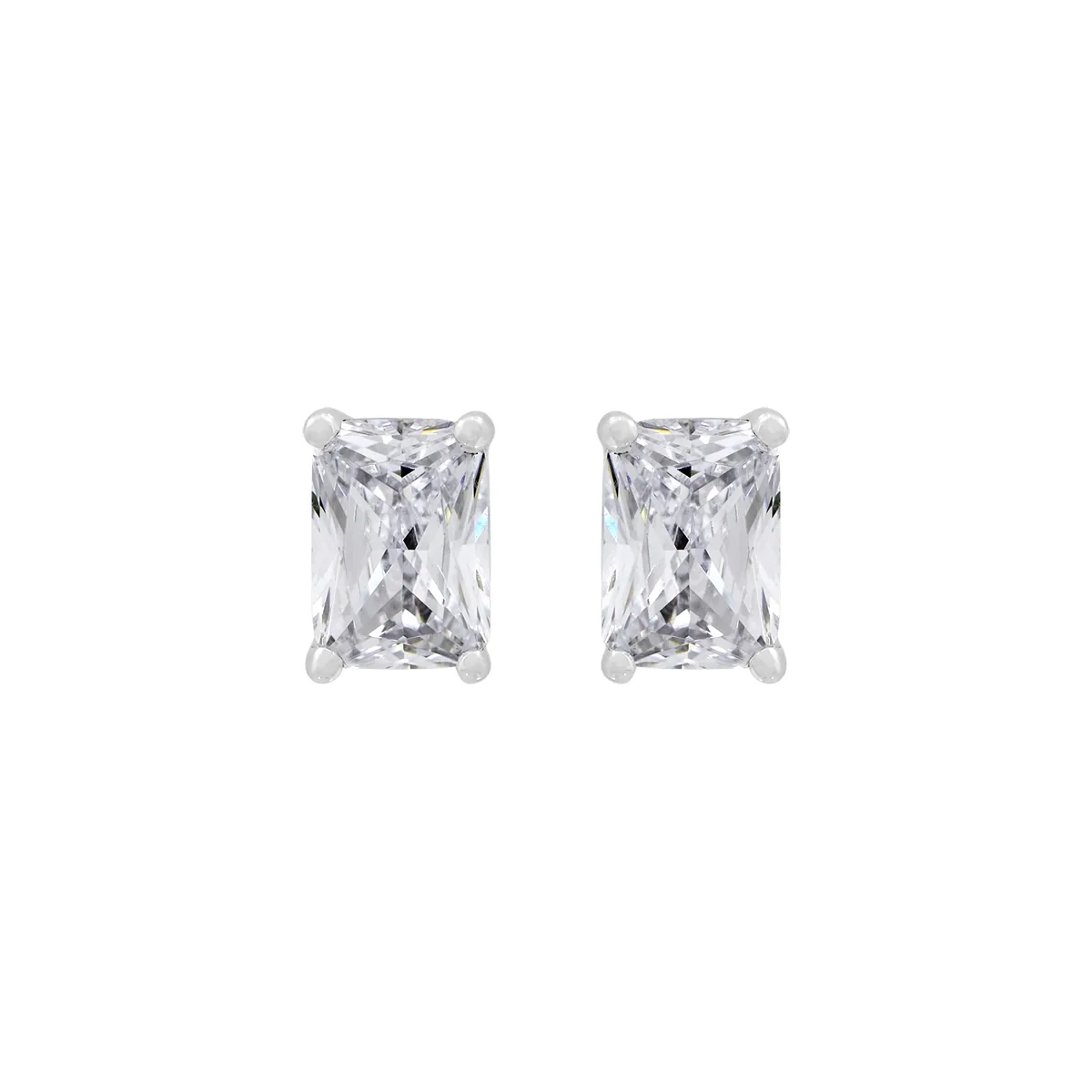 Topos studs en oro blanco de 18 Kilates, con zircón central