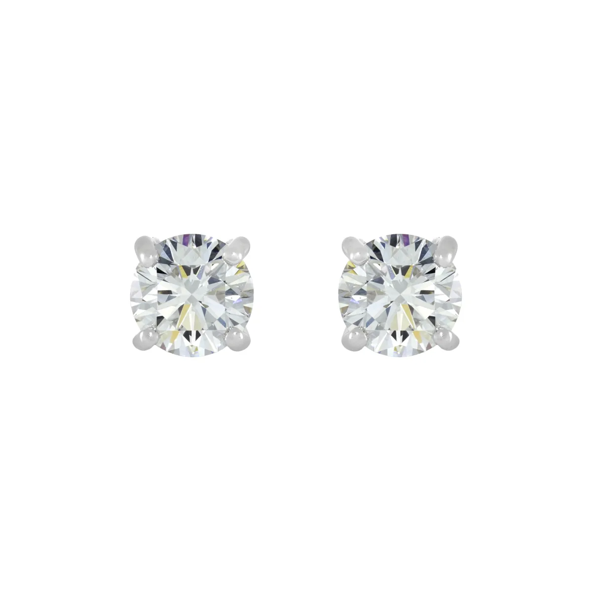 Topos studs en oro blanco de 18 Kilates, con 2 diamante de laboratorio centrales de 2.00 Ct