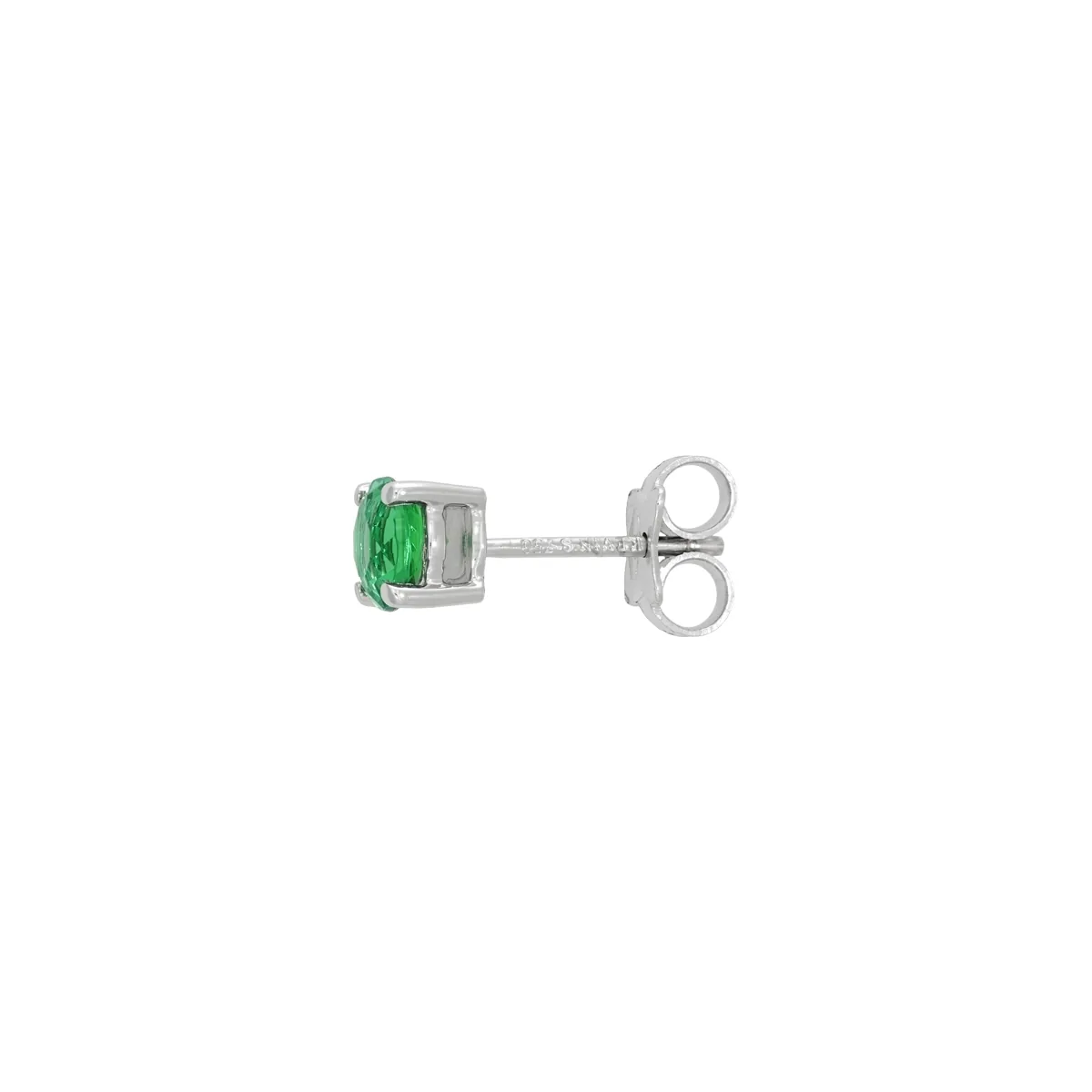 Topos studs en oro blanco de 18 Kilates, con 2 esmeralda laboratorios centrales de 0.85 Ct