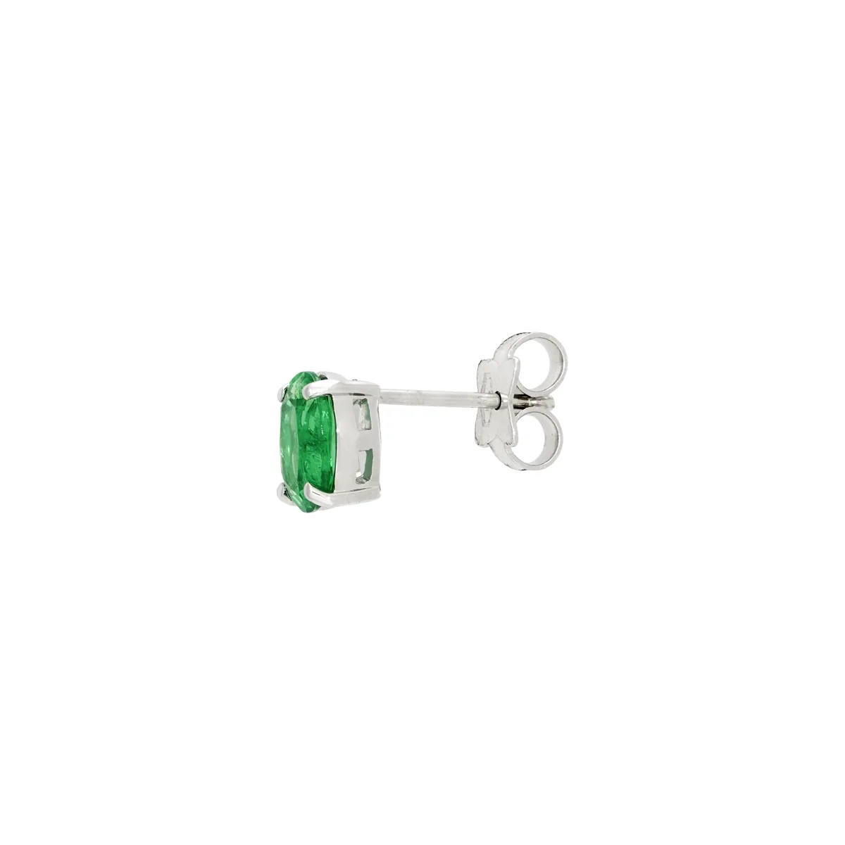 Topos studs en oro blanco de 18 Kilates, con 2 esmeralda laboratorios centrales de 1.40 Ct
