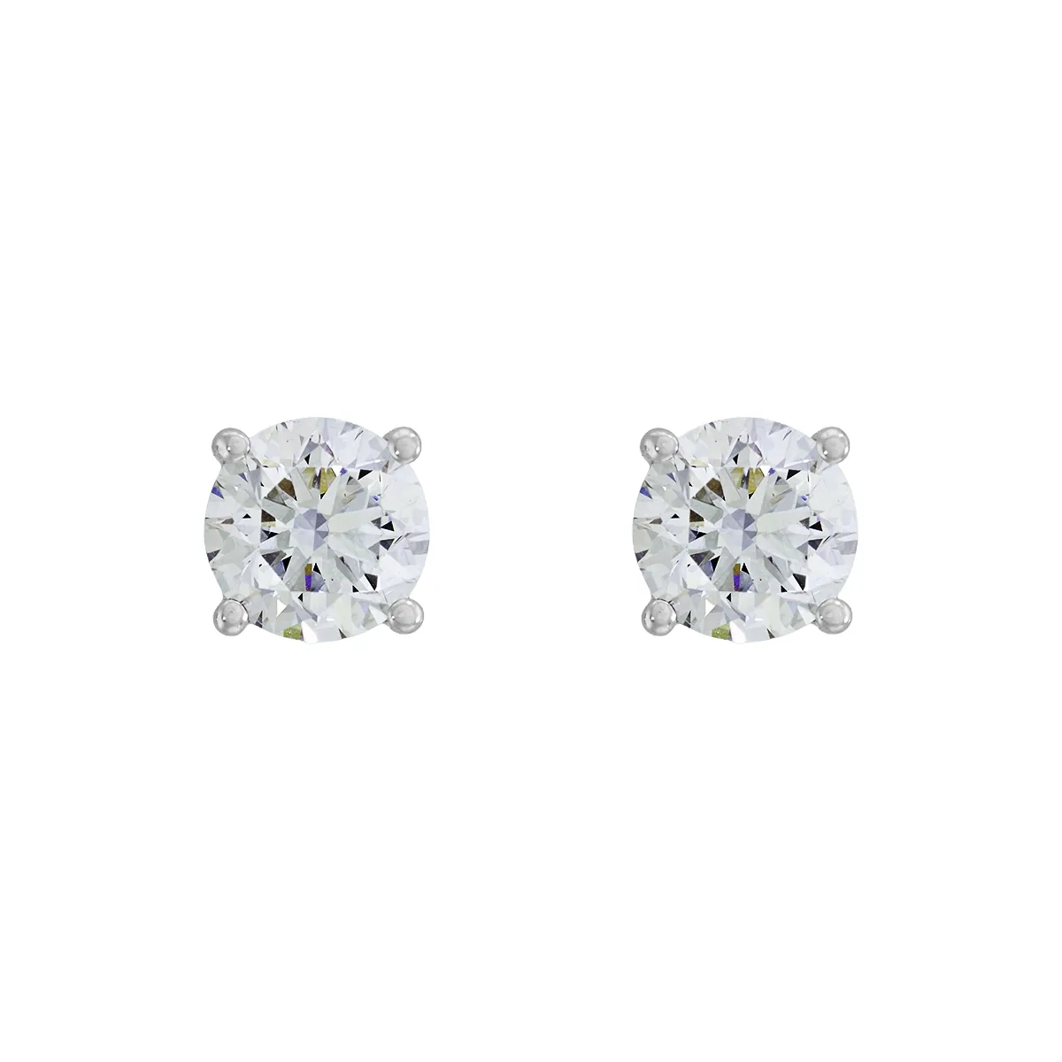Topos studs en oro blanco de 18 Kilates, con 2 diamante de laboratorio centrales de 2.00 Ct