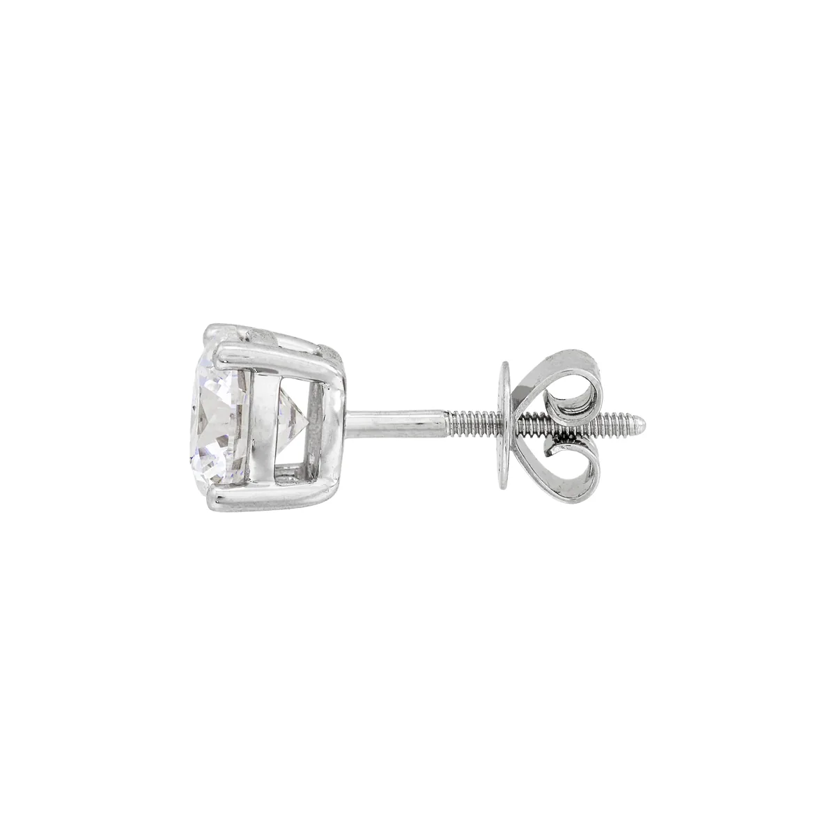Topos studs en oro blanco de 18 Kilates, con 2 diamante de laboratorio centrales de 2.00 Ct